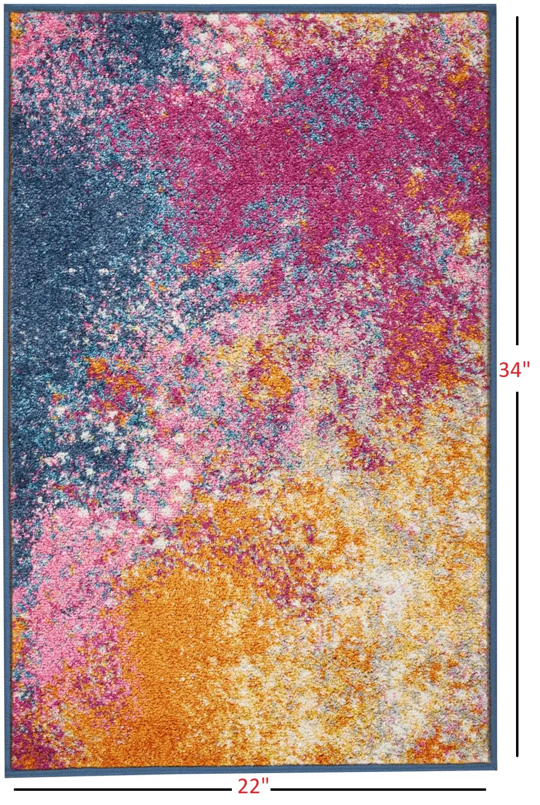 2' X 3' Sunset Abstract Power Loom Area Rug