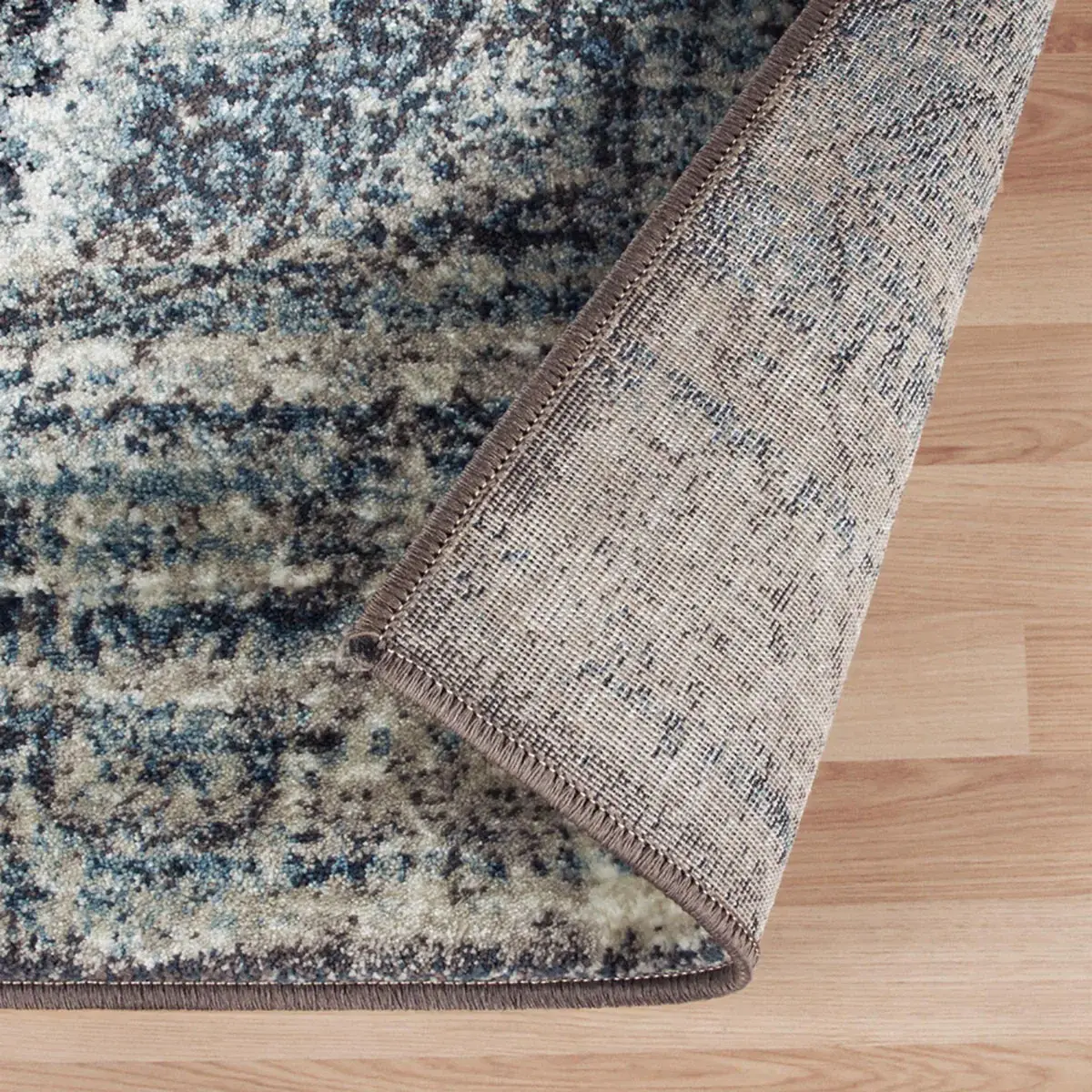2' X 3' Taupe Abstract Power Loom Distressed Stain Resistant Area Rug - Image 3