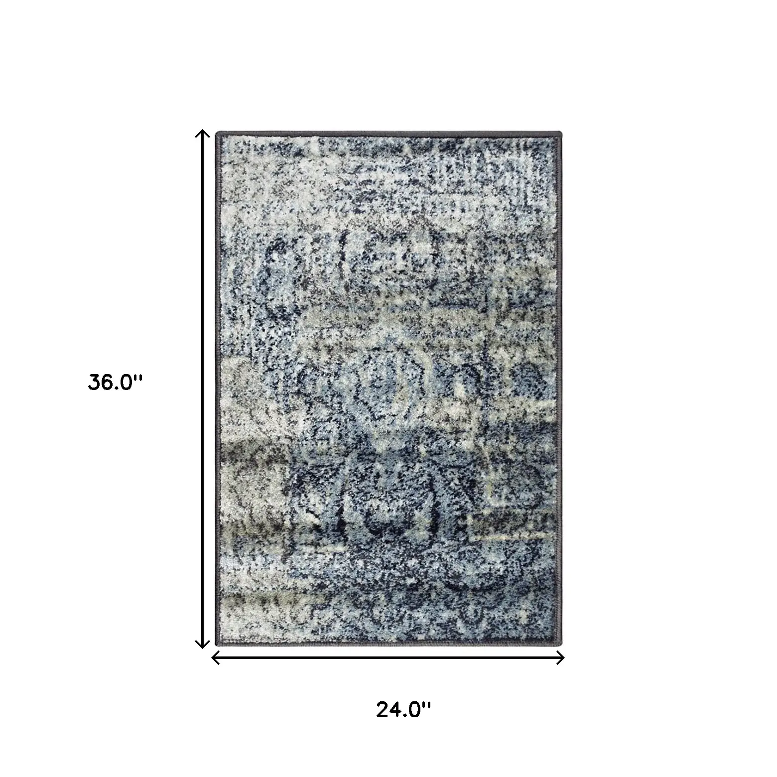 2' X 3' Taupe Abstract Power Loom Distressed Stain Resistant Area Rug - Image 4