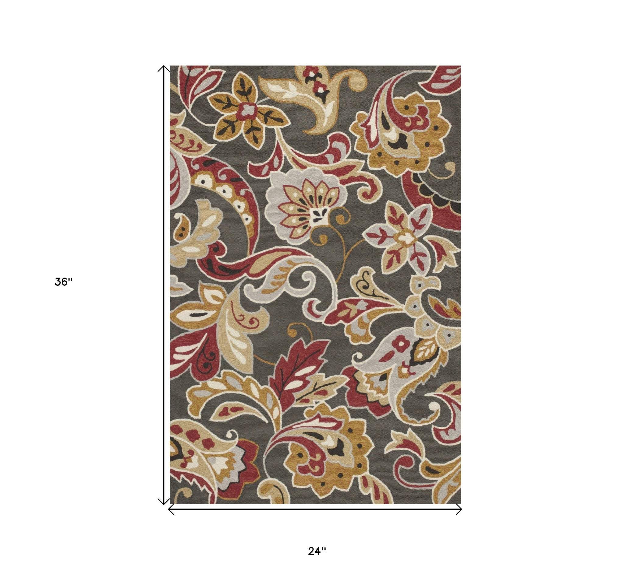 2' X 3' Taupe Hand Tufted Area Rug - Image 3
