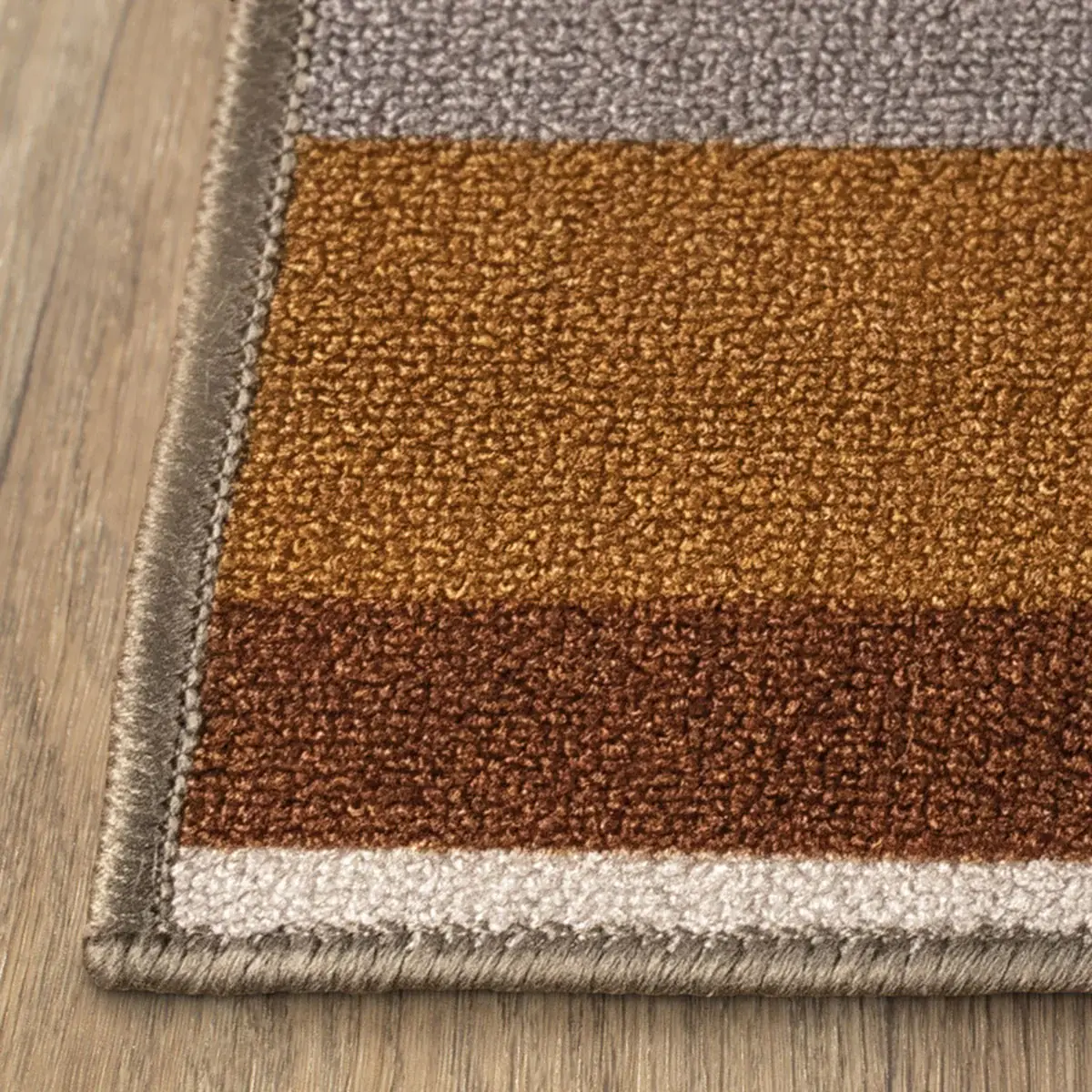 2' X 3' Taupe Striped Stain Resistant Non Skid Indoor Outdoor Area Rug - Image 4
