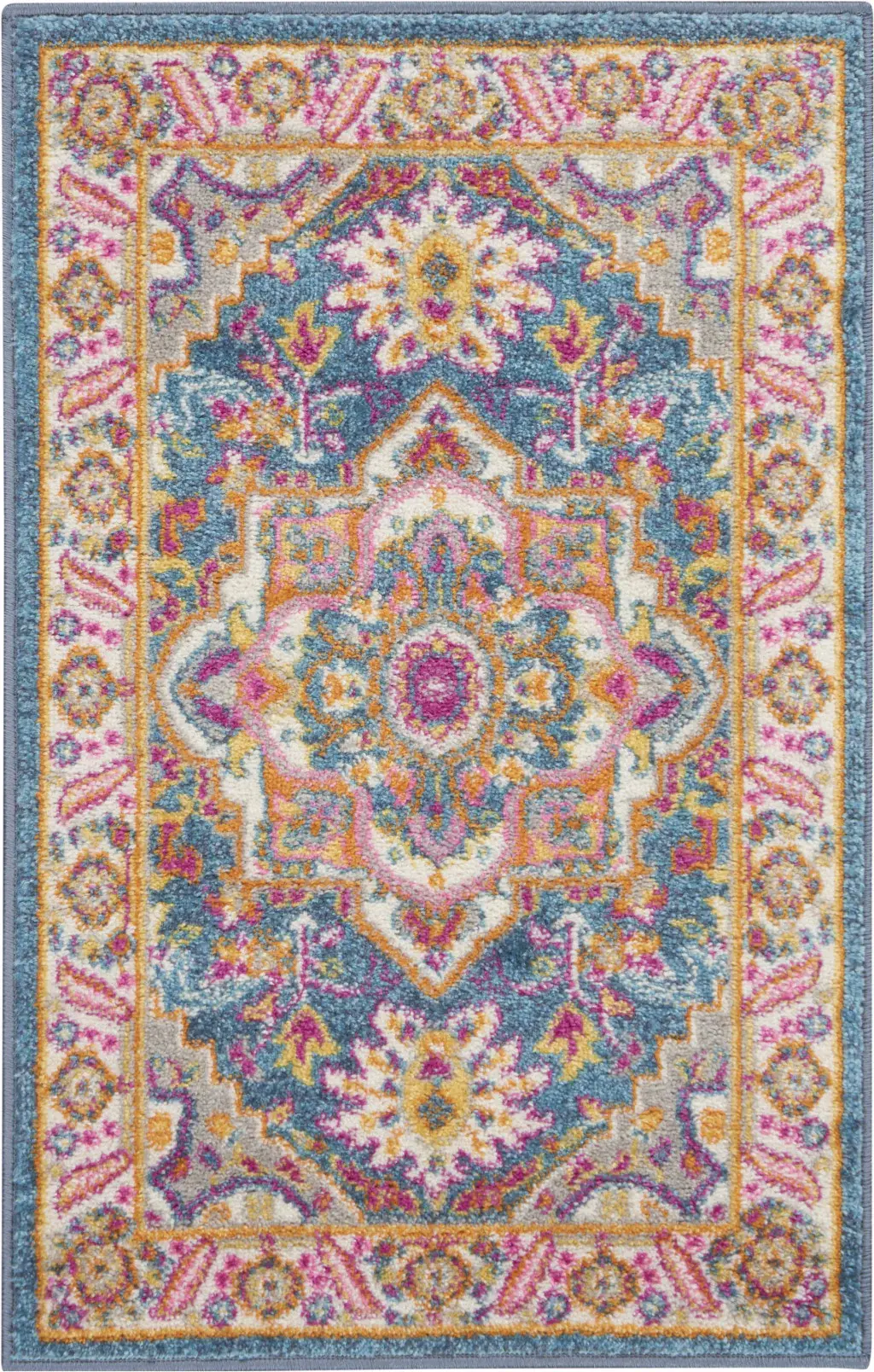 2' X 3' Teal Blue Power Loom Area Rug - Image 2