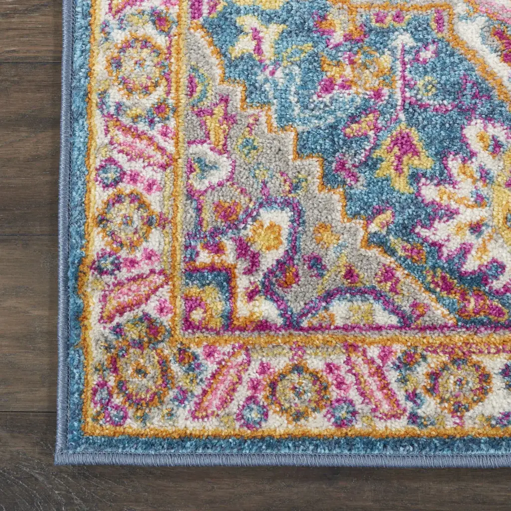 2' X 3' Teal Blue Power Loom Area Rug - Image 3