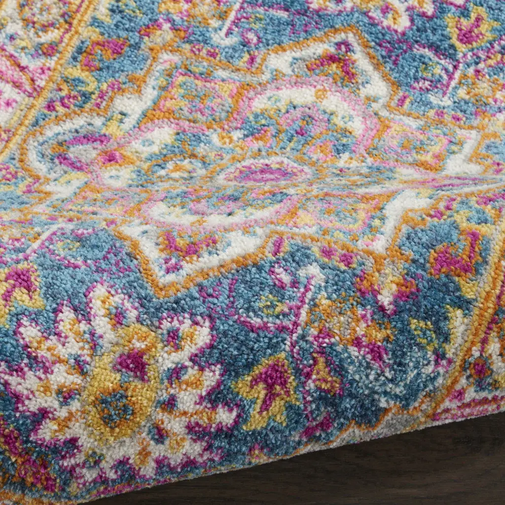 2' X 3' Teal Blue Power Loom Area Rug - Image 6