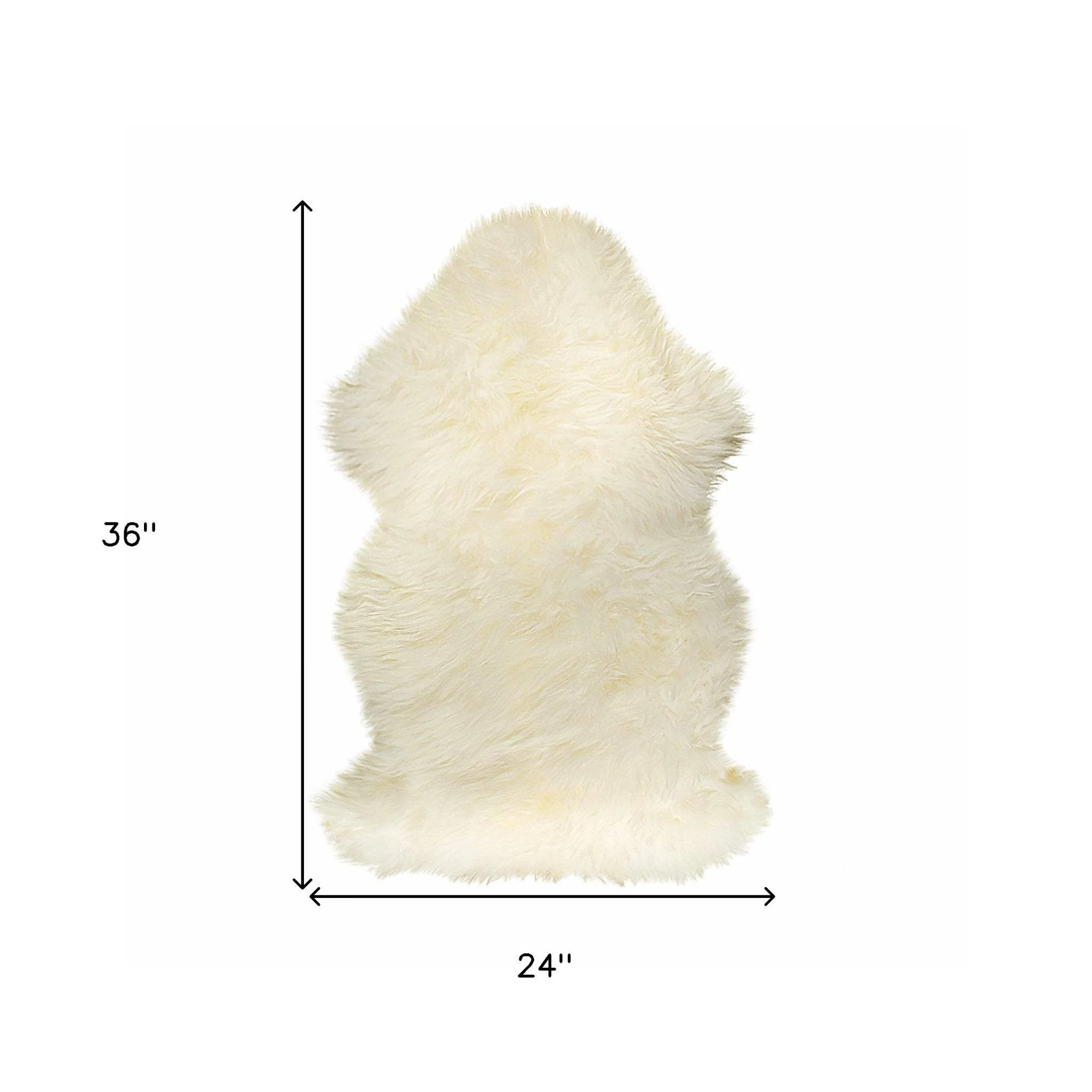 2' X 3' White Natural New Zealand Sheepskin Wool Area Rug - Image 3