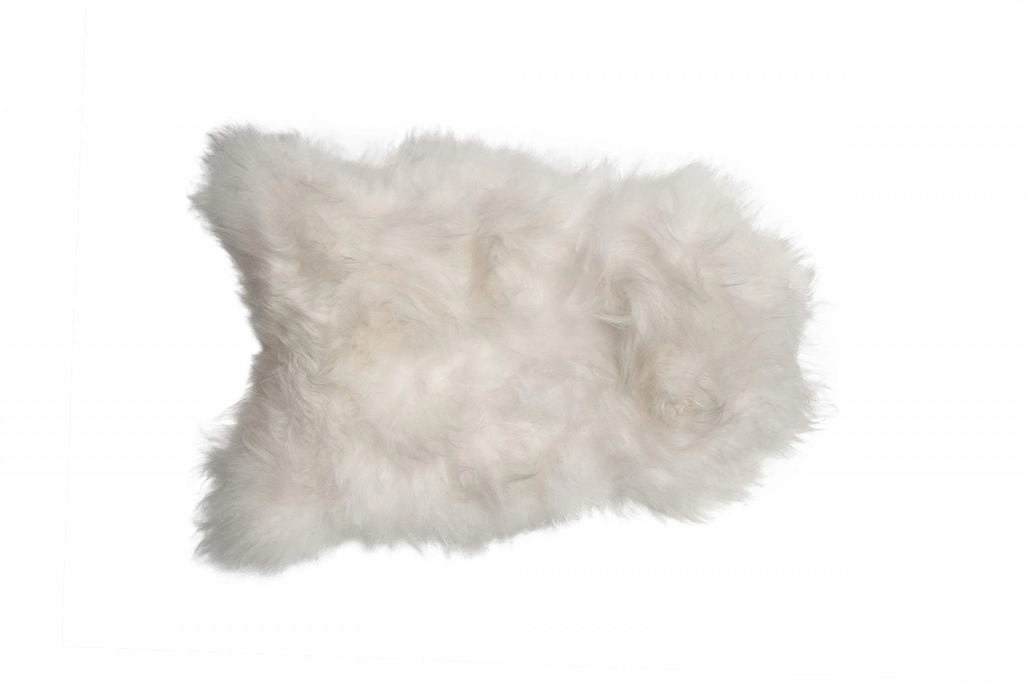 2' X 3' White Natural Wool Long-Haired Sheepskin Area Rug - Image 2