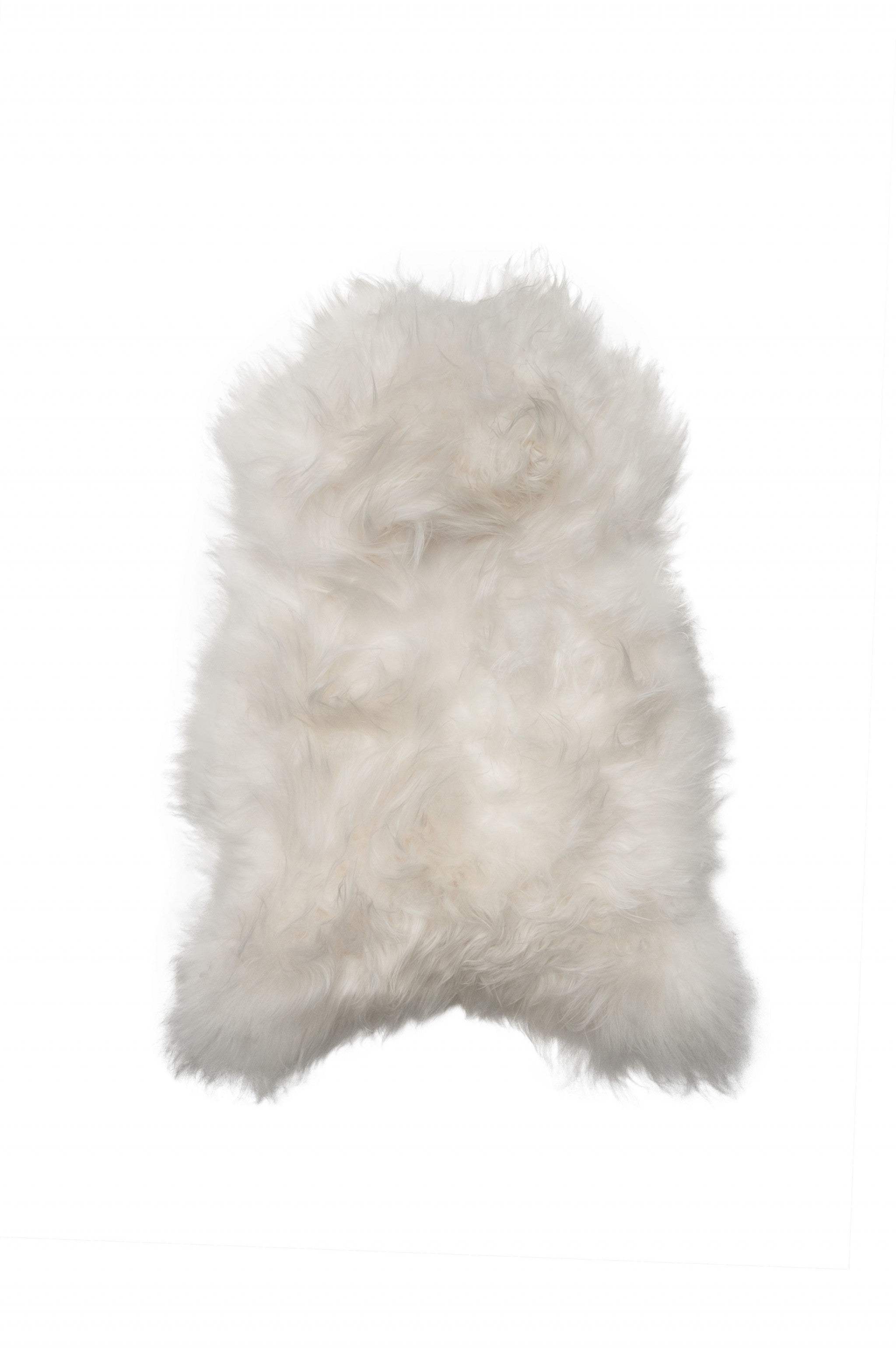 2' X 3' White Natural Wool Long-Haired Sheepskin Area Rug - Image 4