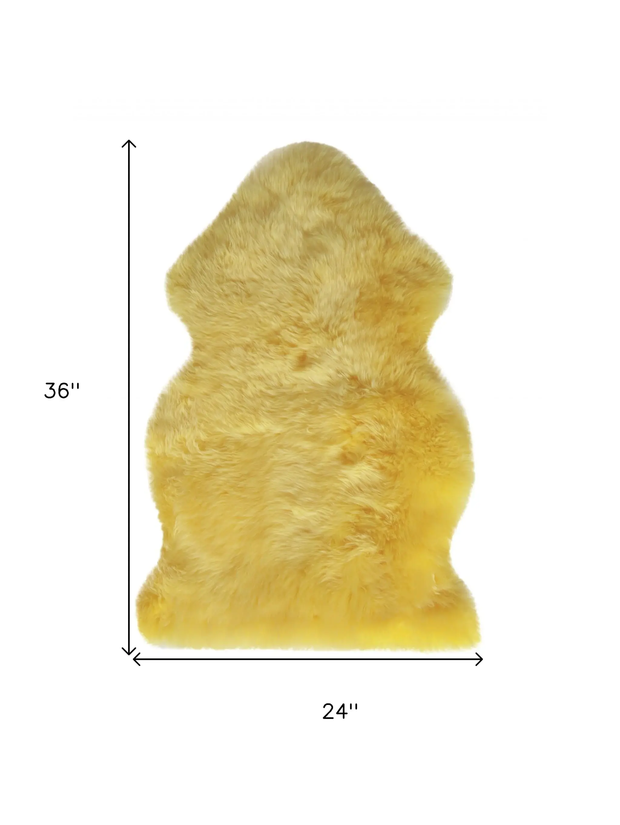 2' X 3' Yellow New Zealand Natural Sheepskin Rug - Image 3