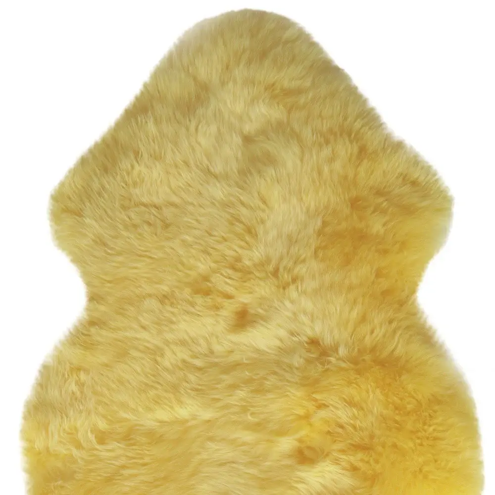 2' X 3' Yellow New Zealand Natural Sheepskin Rug - Image 6