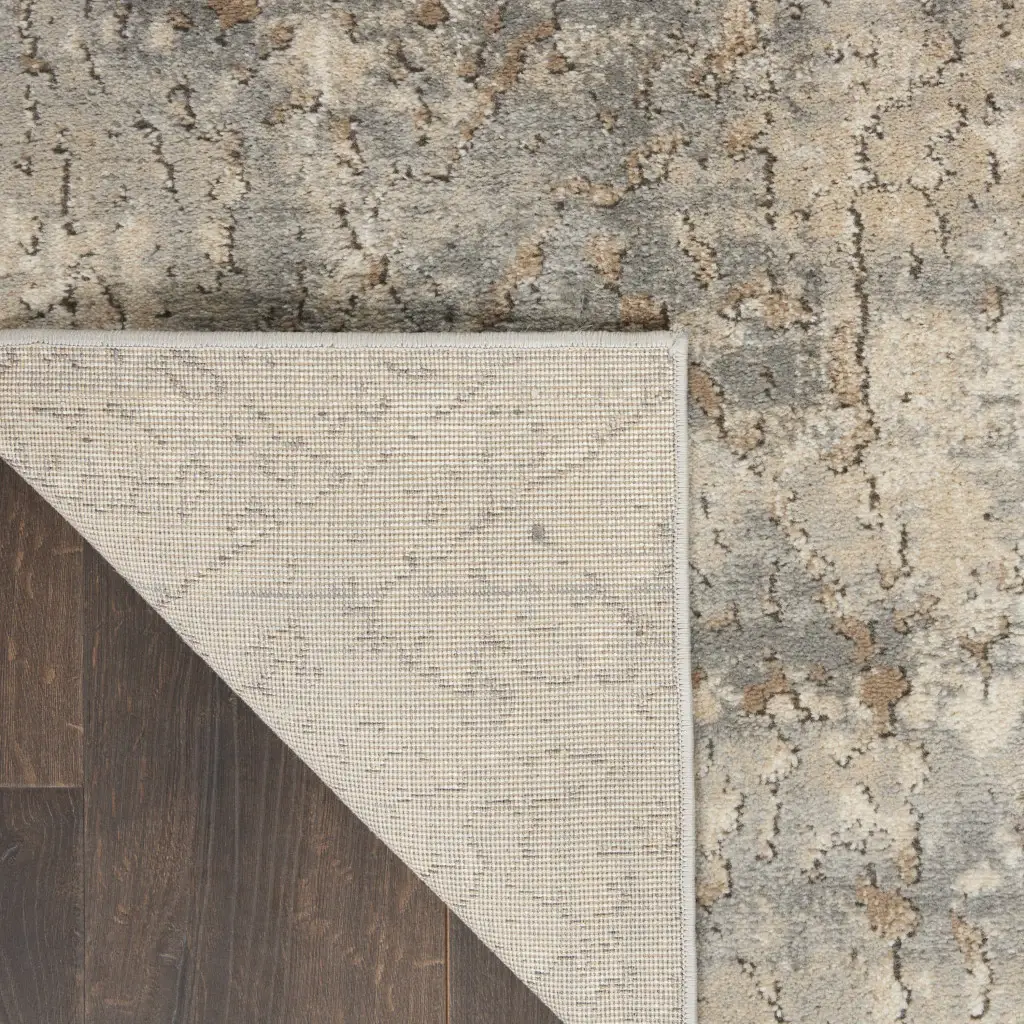 2' X 4' Beige And Grey Abstract Power Loom Non Skid Area Rug - Image 4
