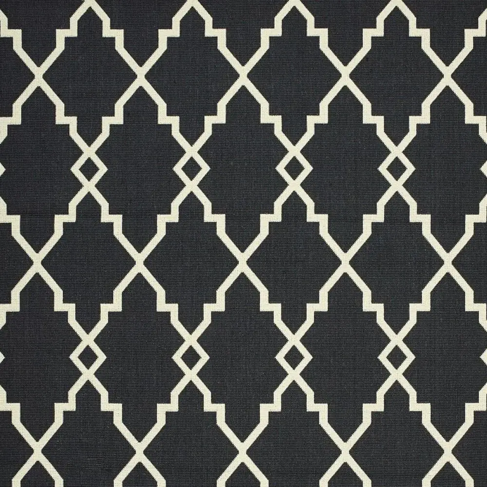 2' X 4' Black and Ivory Indoor Outdoor Area Rug - Image 3
