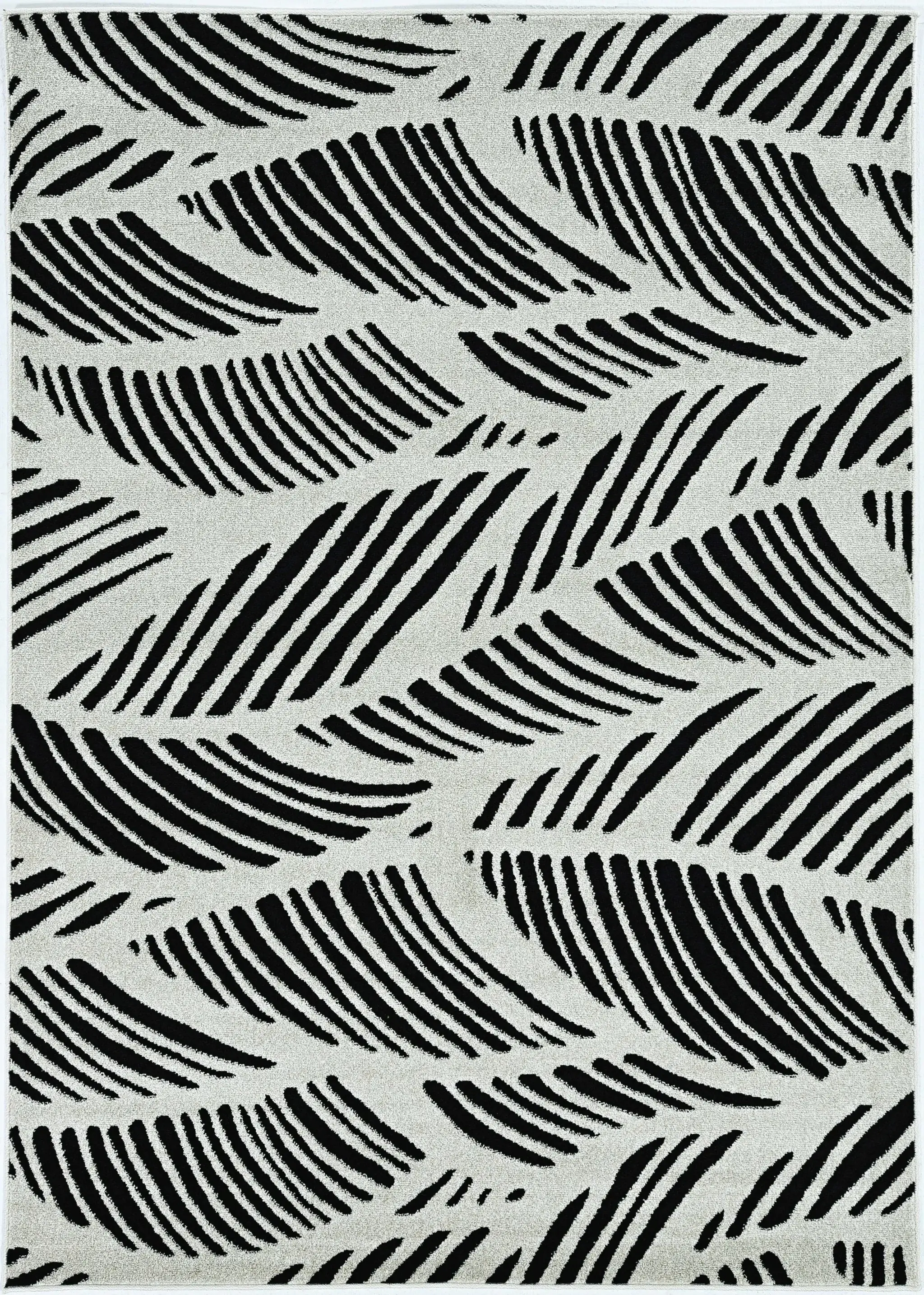 2' X 4' Black and White Abstract Indoor Outdoor Area Rug - Image 7