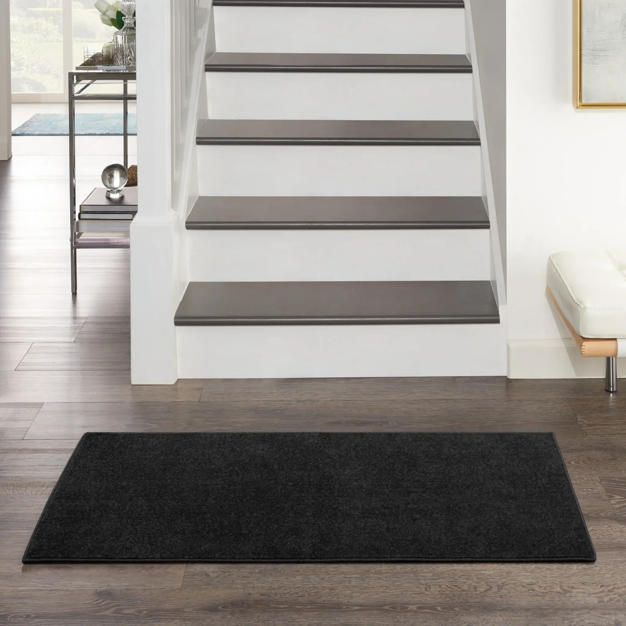 2' X 4' Black Non Skid Indoor Outdoor Runner Rug - Image 5