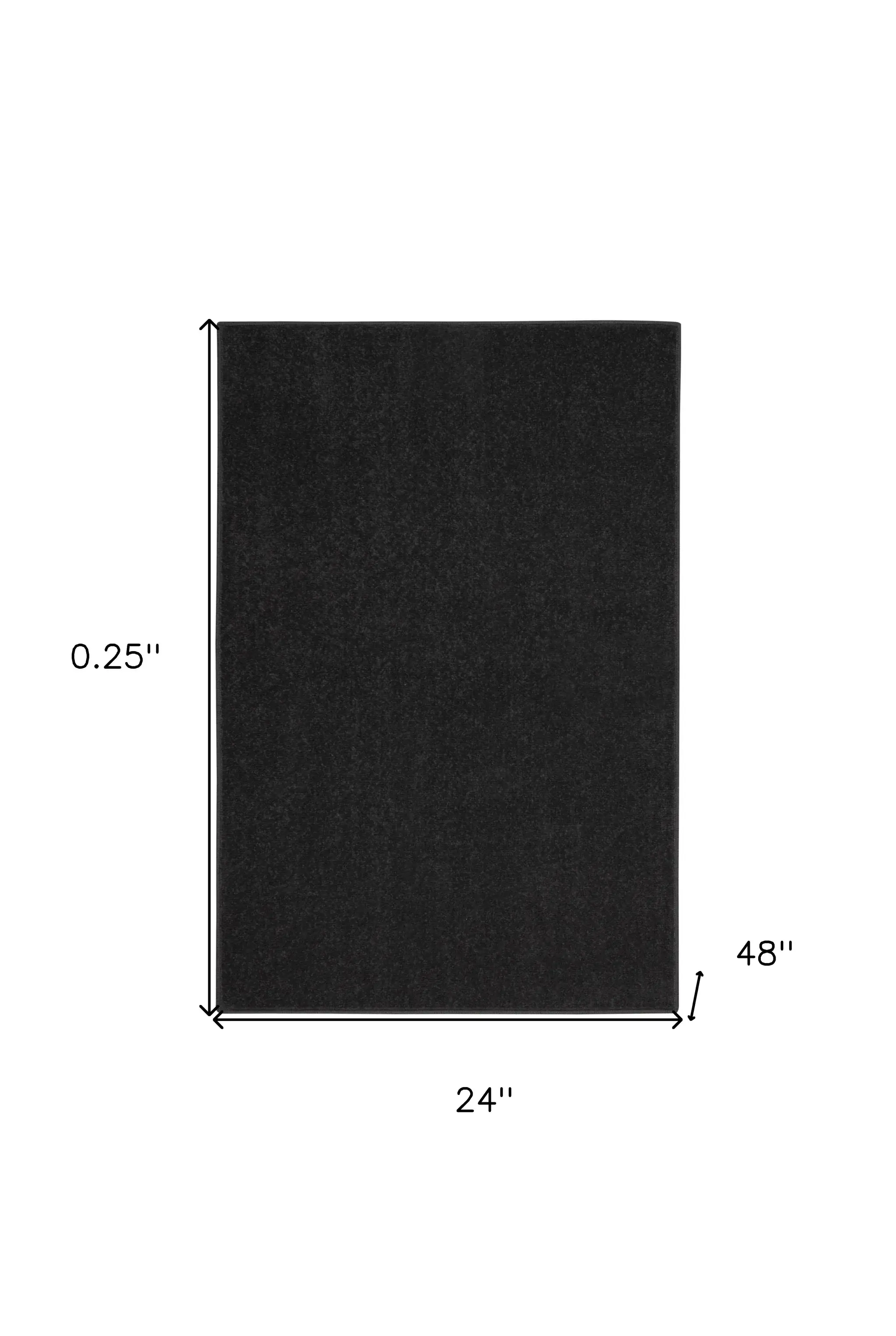 2' X 4' Black Non Skid Indoor Outdoor Runner Rug - Image 8