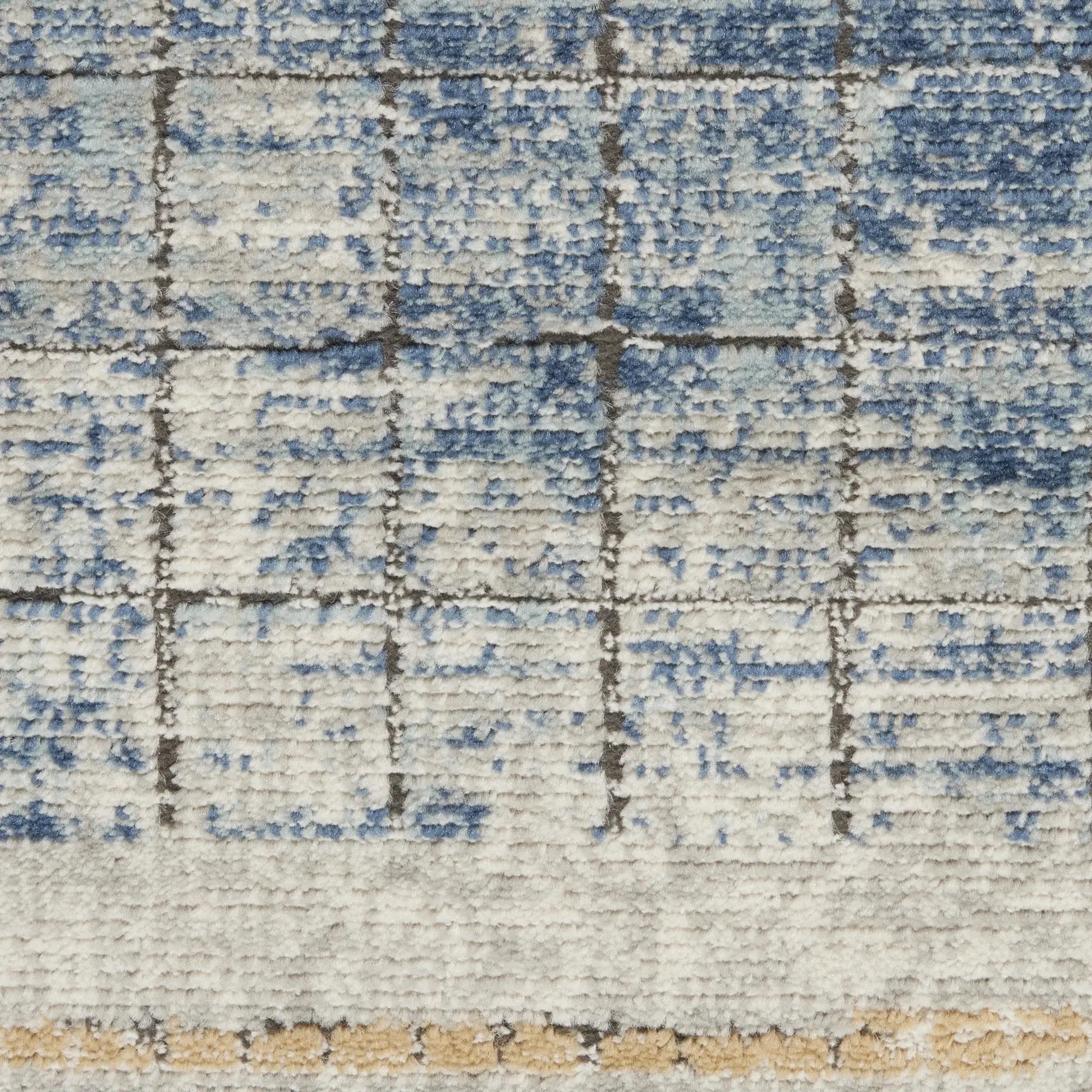 2' X 4' Blue Abstract Power Loom Distressed Non Skid Area Rug - Image 3