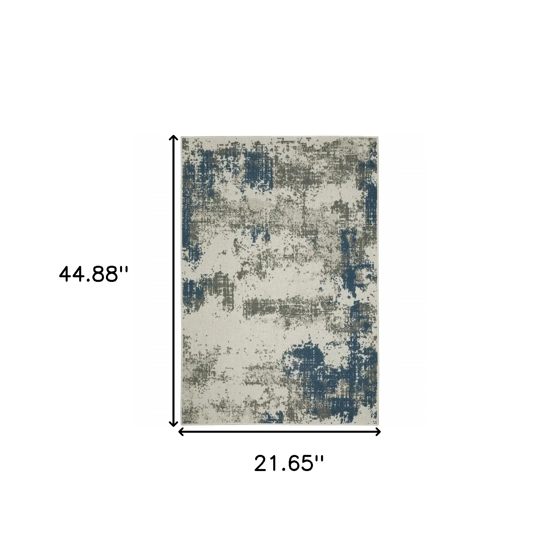 2' X 4' Blue and Beige Abstract Stain Resistant Indoor Outdoor Area Rug - Image 8