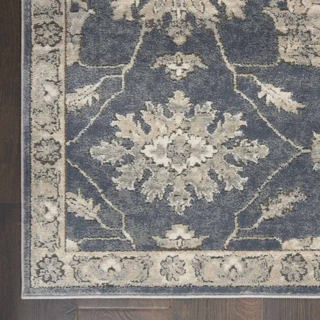 2' X 4' Blue And Beige Oriental Non Skid Area Rug - Image 5