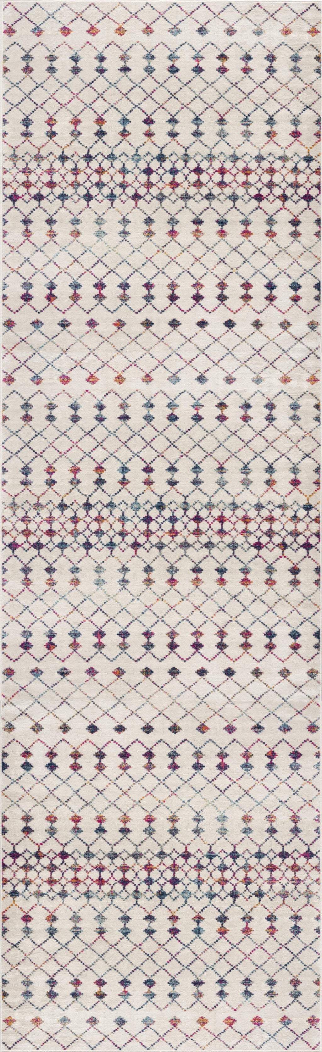 2' X 4' Blue and Ivory Ikat Area Rug - Image 3