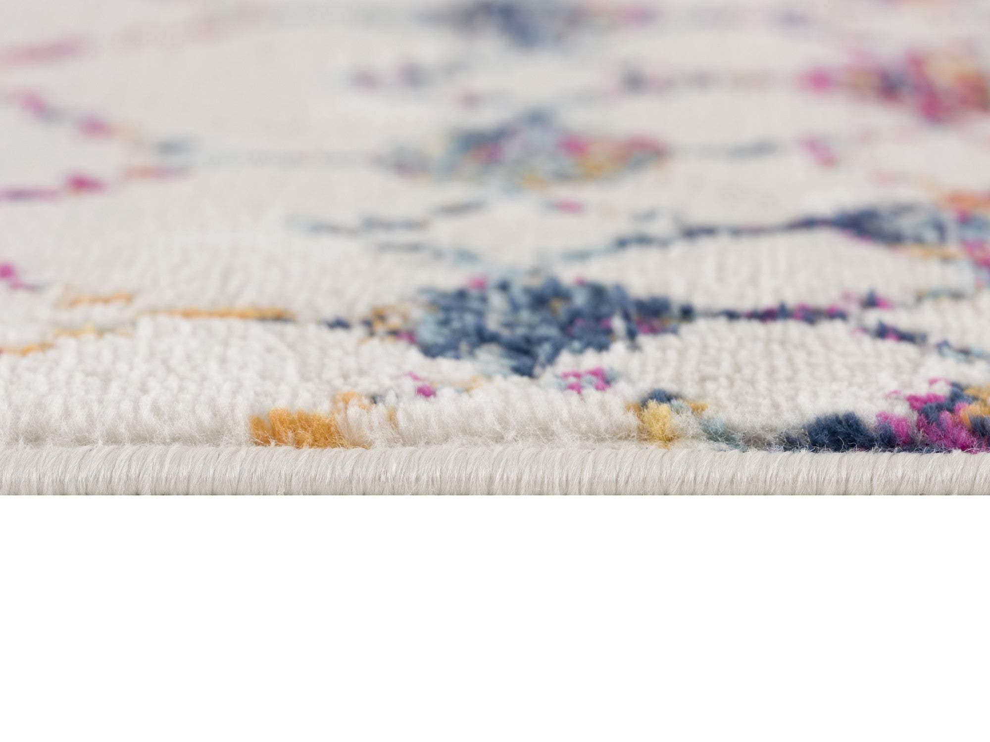 2' X 4' Blue and Ivory Ikat Area Rug - Image 4