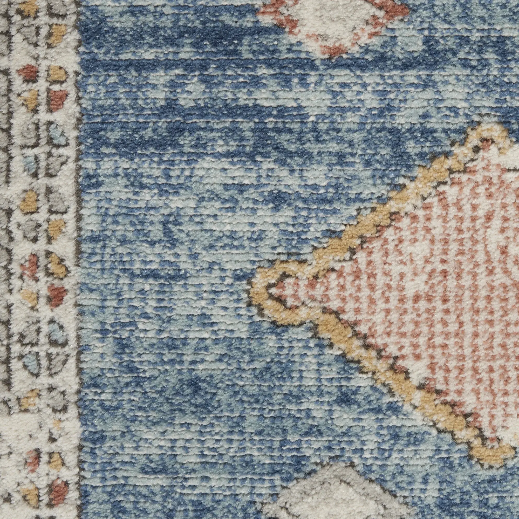 2' X 4' Blue Southwestern Power Loom Non Skid Area Rug - Image 6
