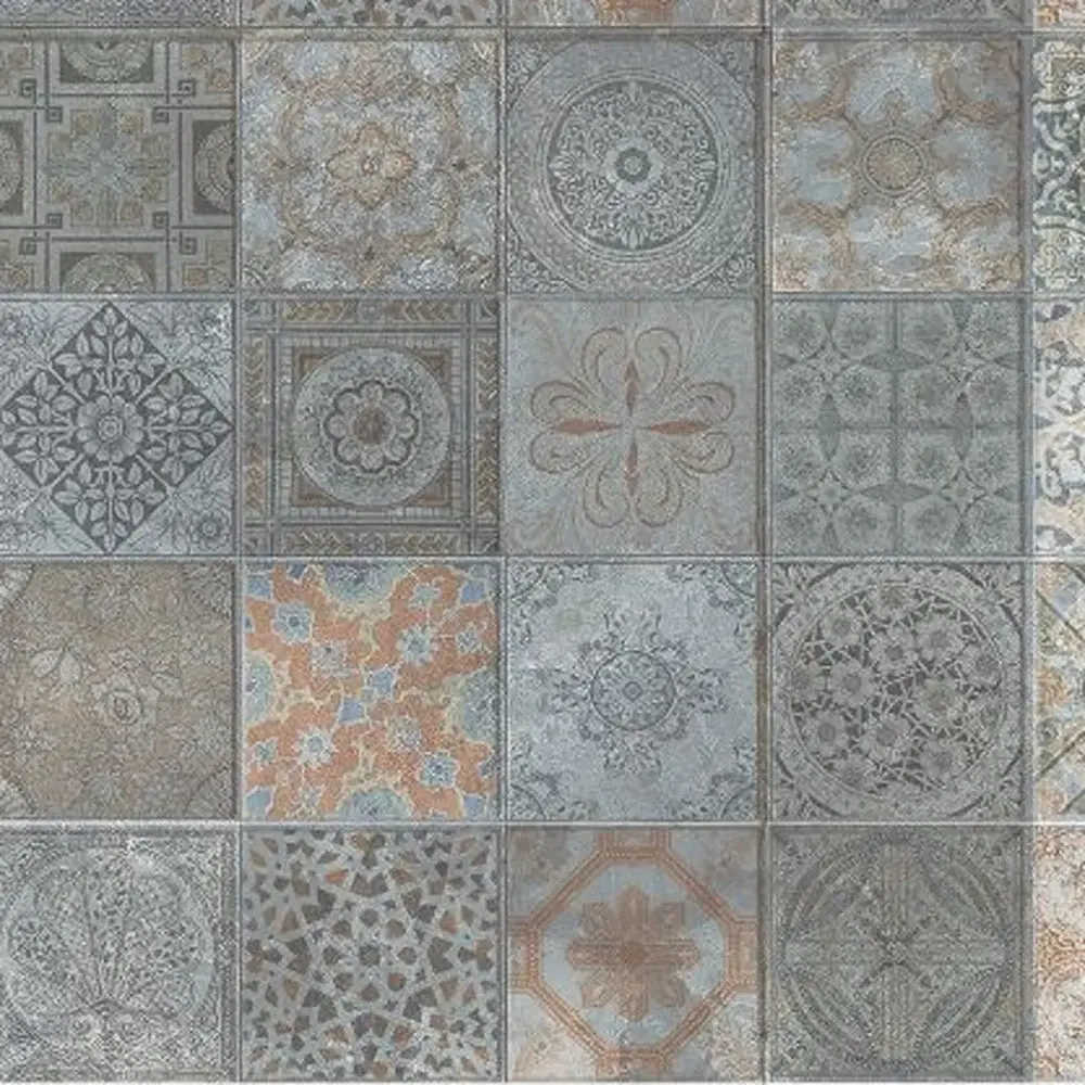 2' X 4' Brown And Gray Mosaic Tile Printed Vinyl Area Rug with UV Protection - Image 4
