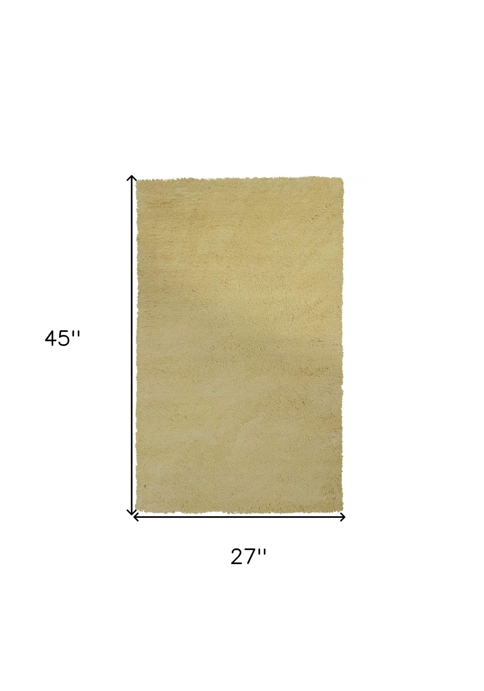 2' X 4' Canary Yellow Indoor Shag Rug - Image 3