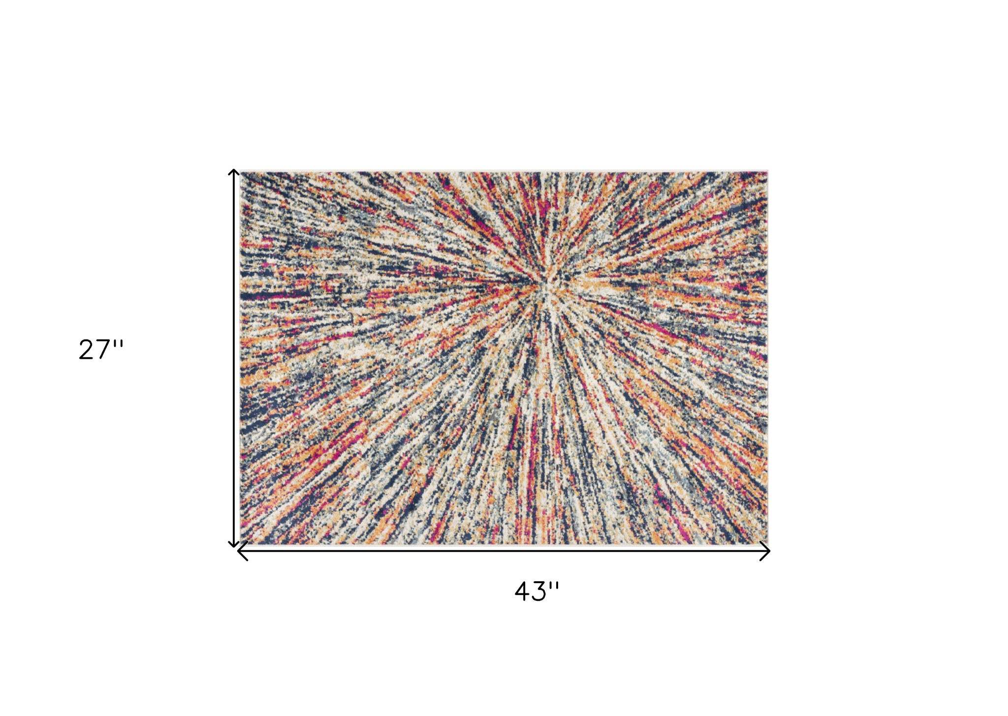 2' X 4' Cream Abstract Area Rug - Image 3