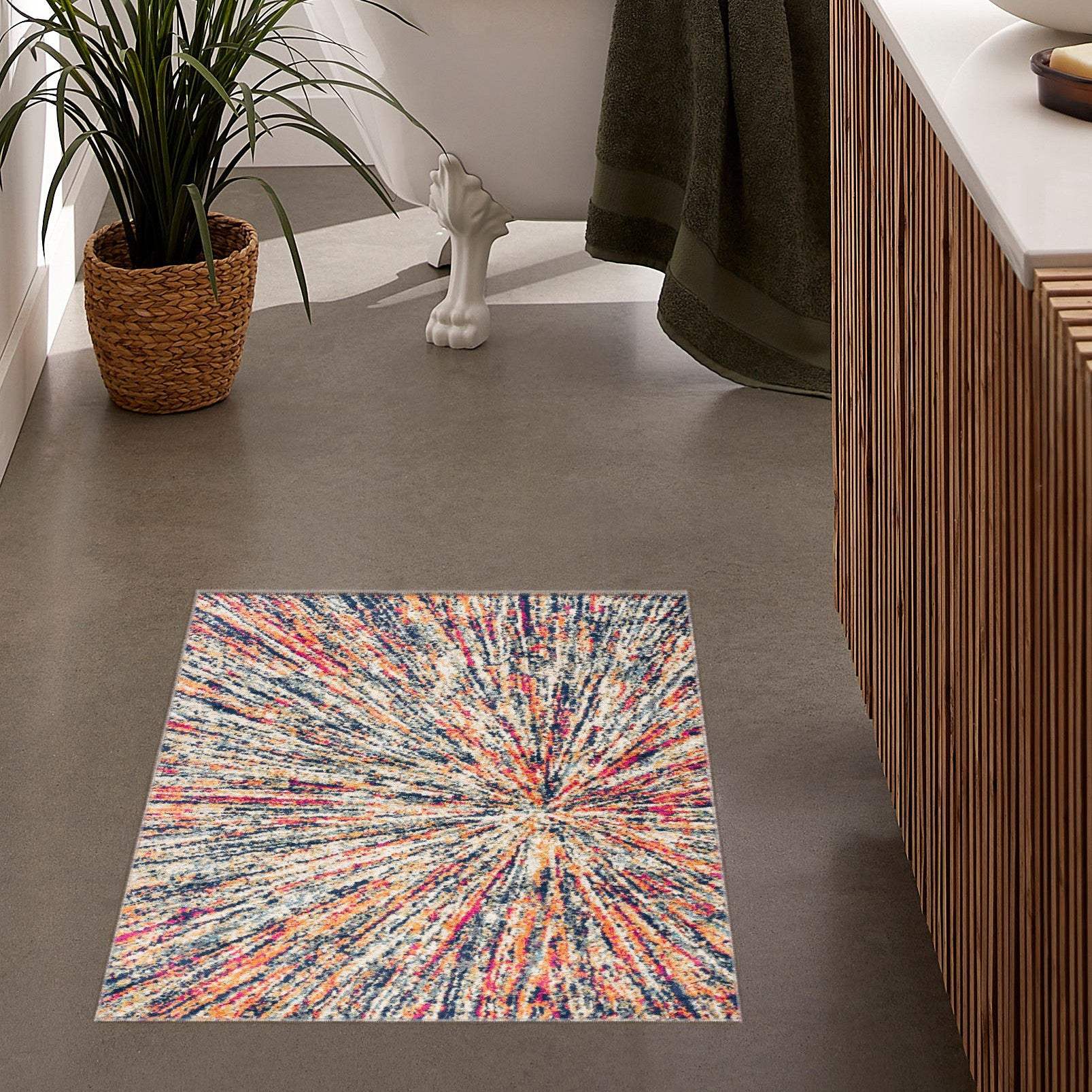 2' X 4' Cream Abstract Area Rug - Image 4