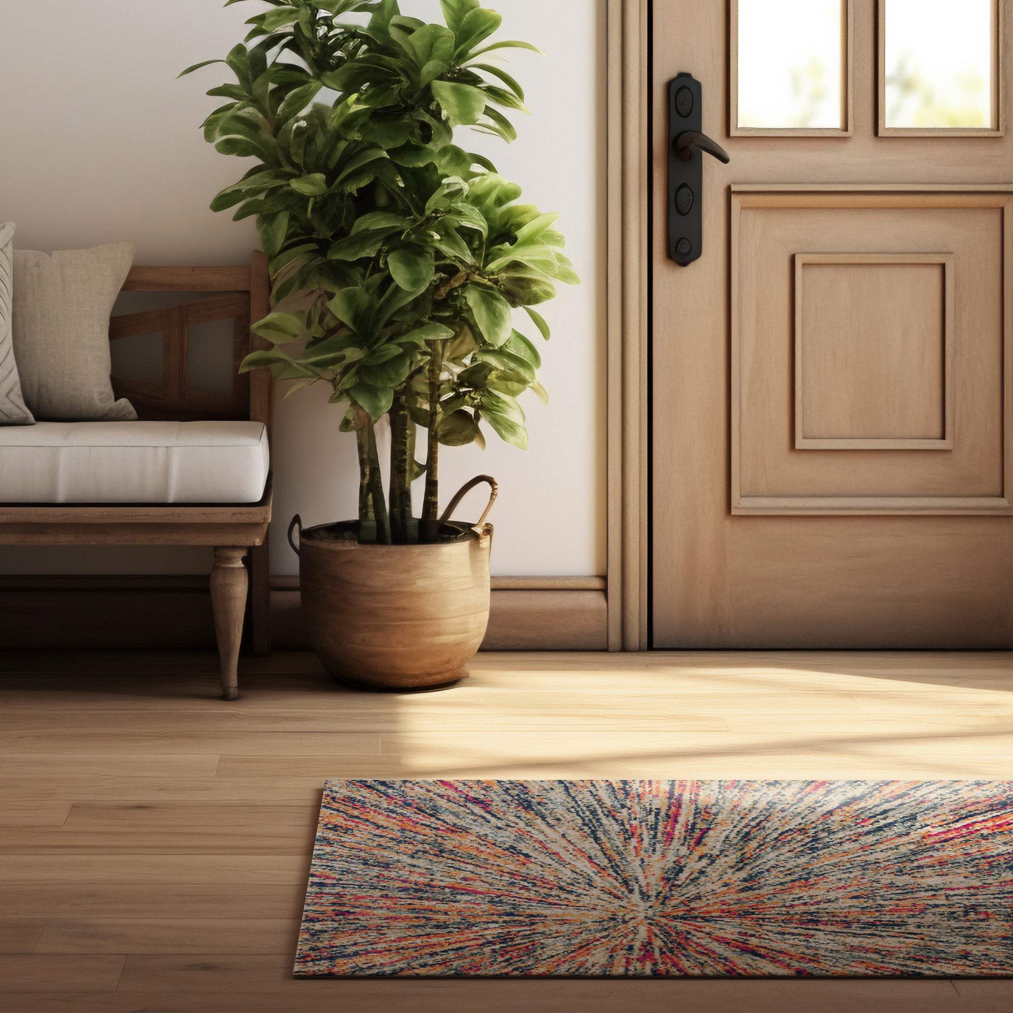 2' X 4' Cream Abstract Area Rug - Image 5