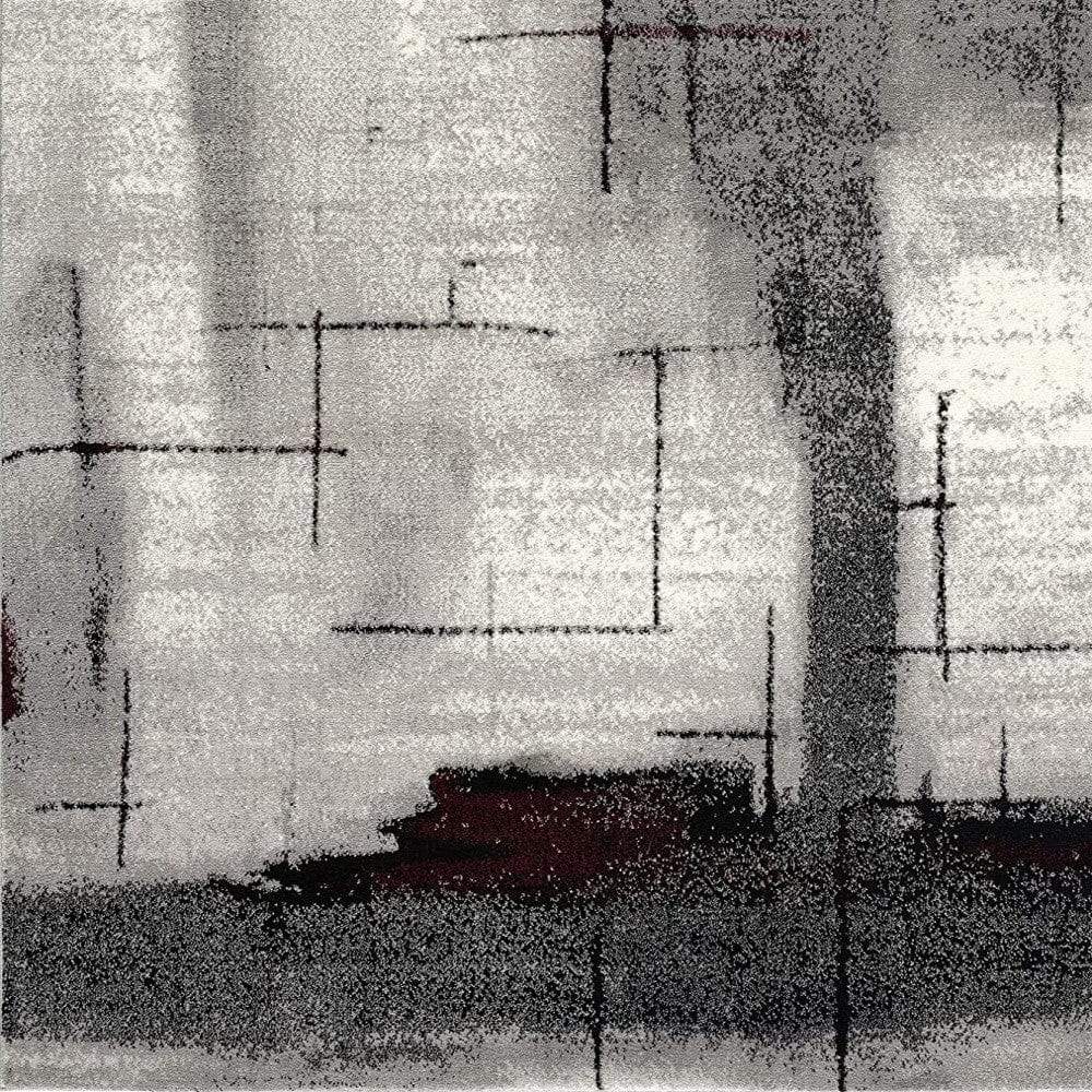 2' X 4' Gray Abstract Dhurrie Area Rug - Image 4