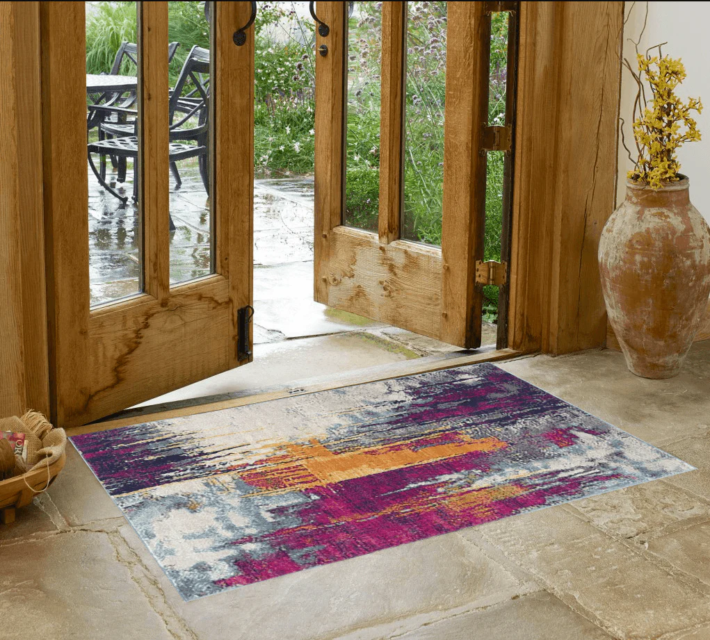 2' X 4' Gray and Ivory Abstract Area Rug