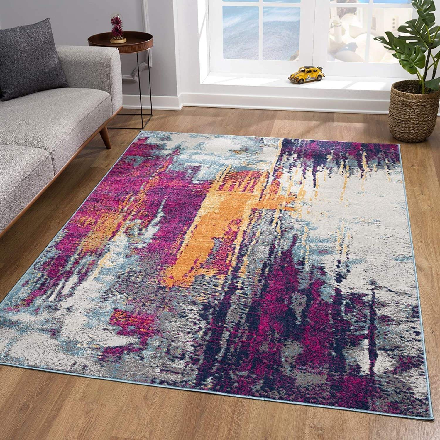 2' X 4' Gray and Ivory Abstract Area Rug - Image 5