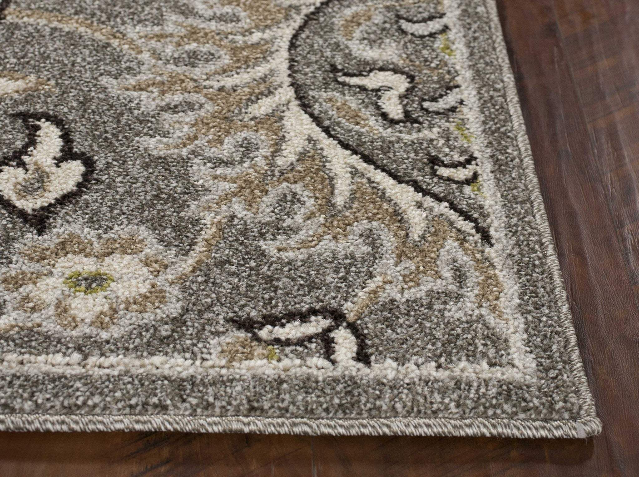 2' X 4' Gray and Ivory Floral Area Rug - Image 5
