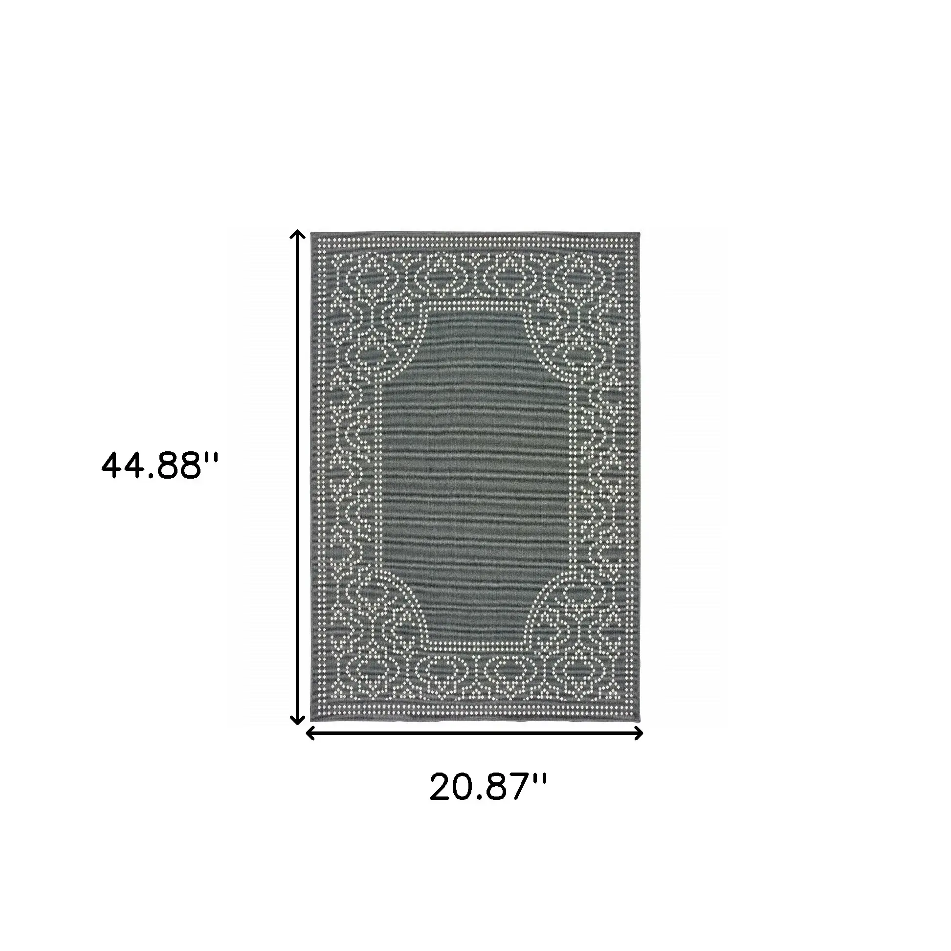 2' X 4' Gray and Ivory Stain Resistant Indoor Outdoor Area Rug - Image 5