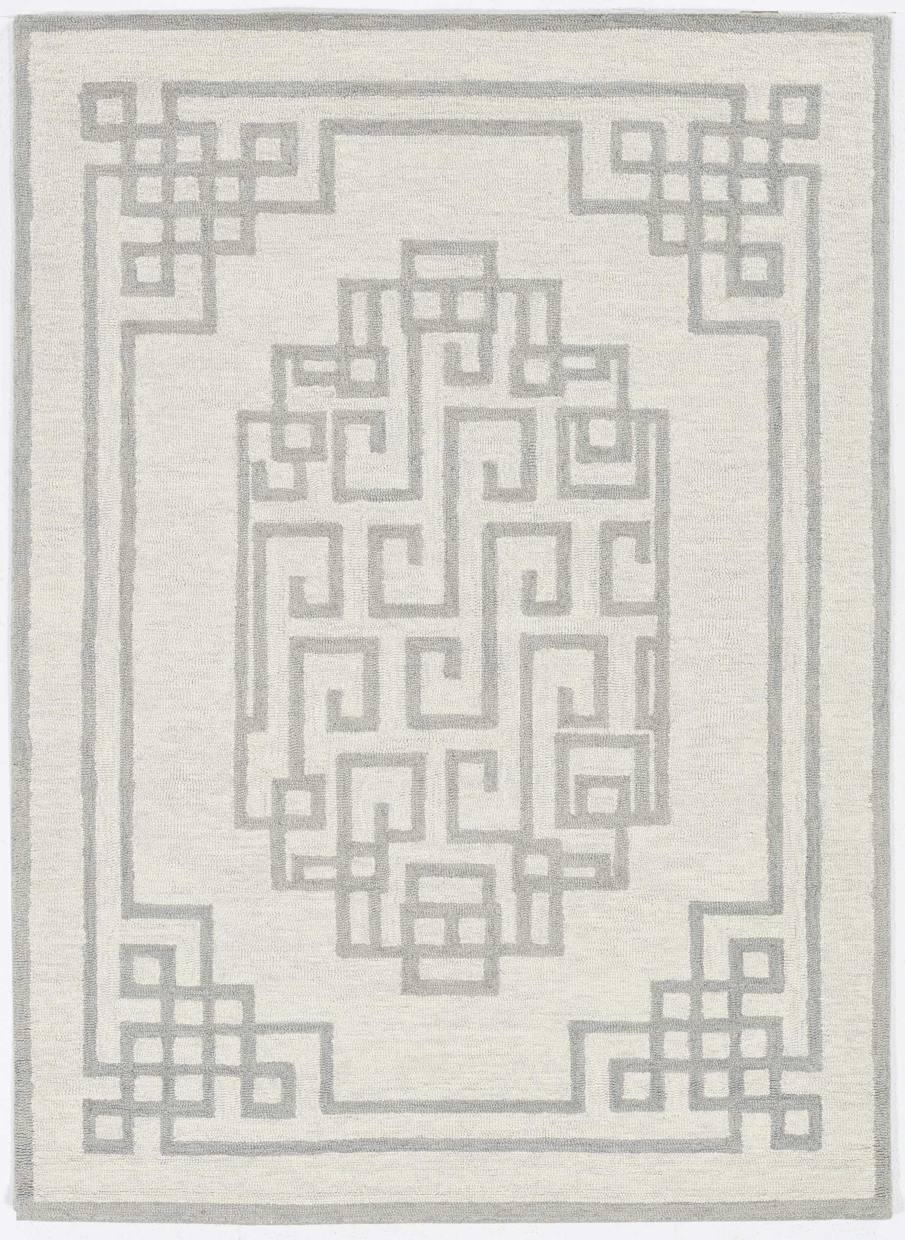 2' X 4' Gray and Ivory Wool Medallion Hand Tufted Area Rug - Image 2
