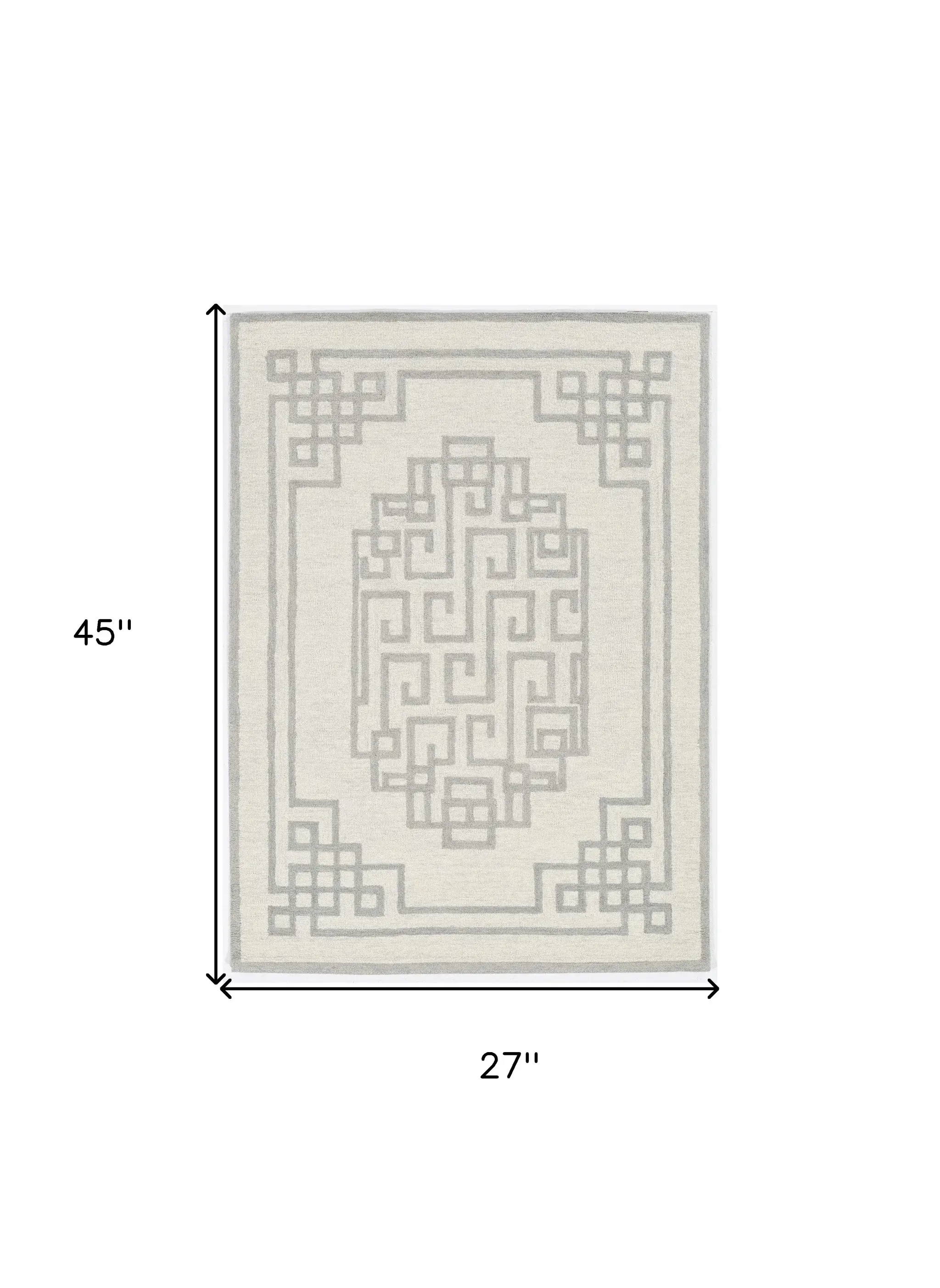 2' X 4' Gray and Ivory Wool Medallion Hand Tufted Area Rug - Image 3