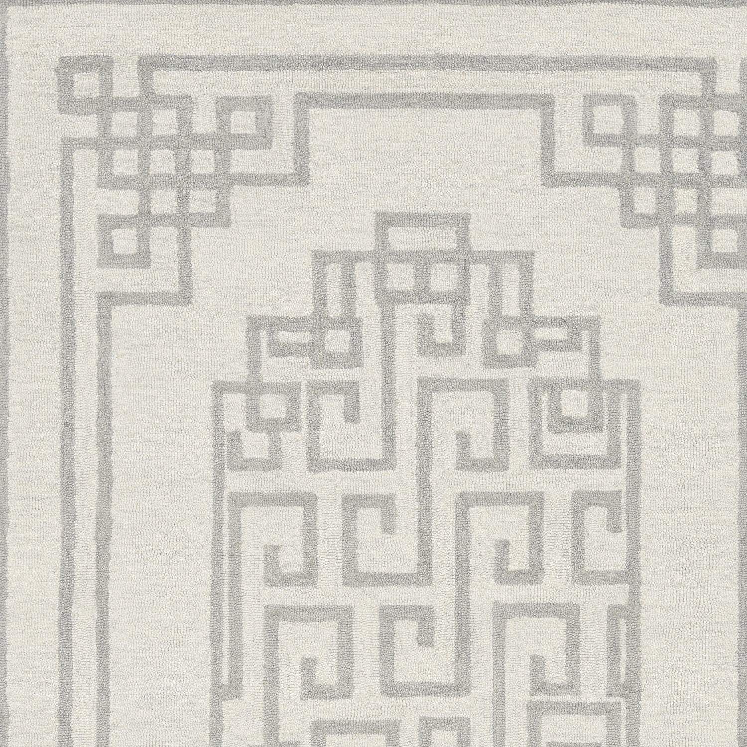 2' X 4' Gray and Ivory Wool Medallion Hand Tufted Area Rug - Image 4