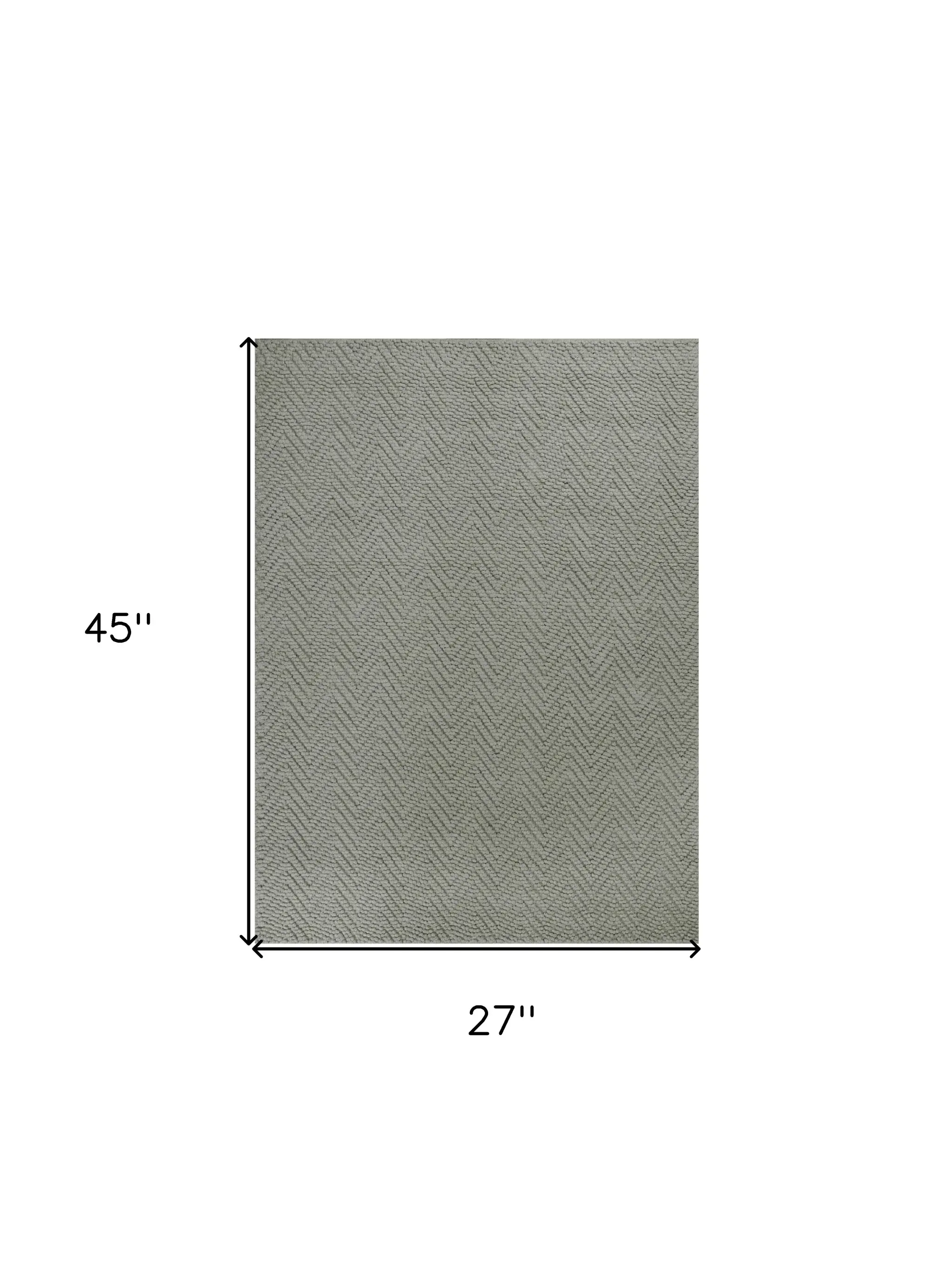 2' X 4' Gray Chevron Hand Woven Area Rug - Image 2