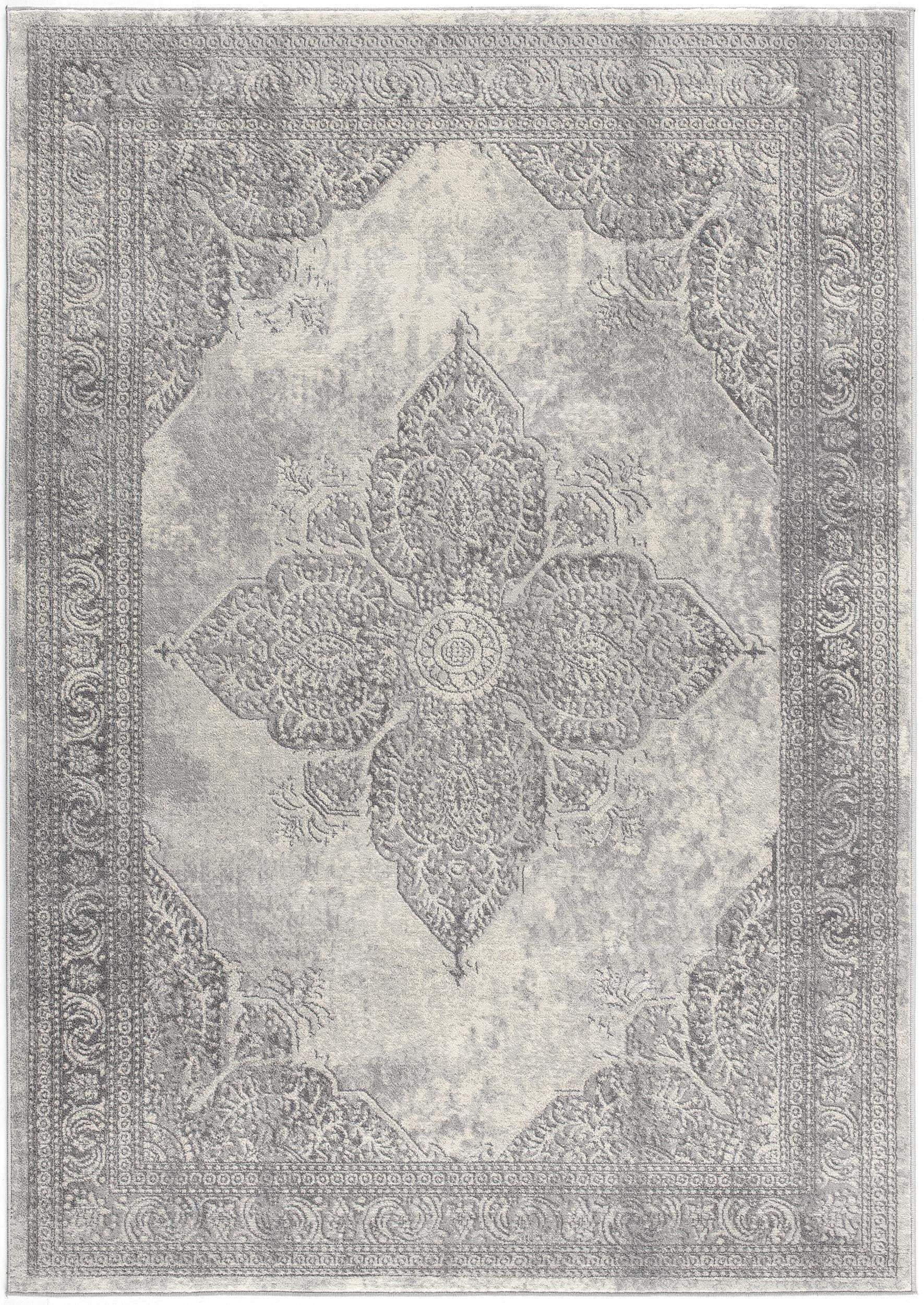 2' X 4' Gray Distressed Medallion Area Rug - Image 2