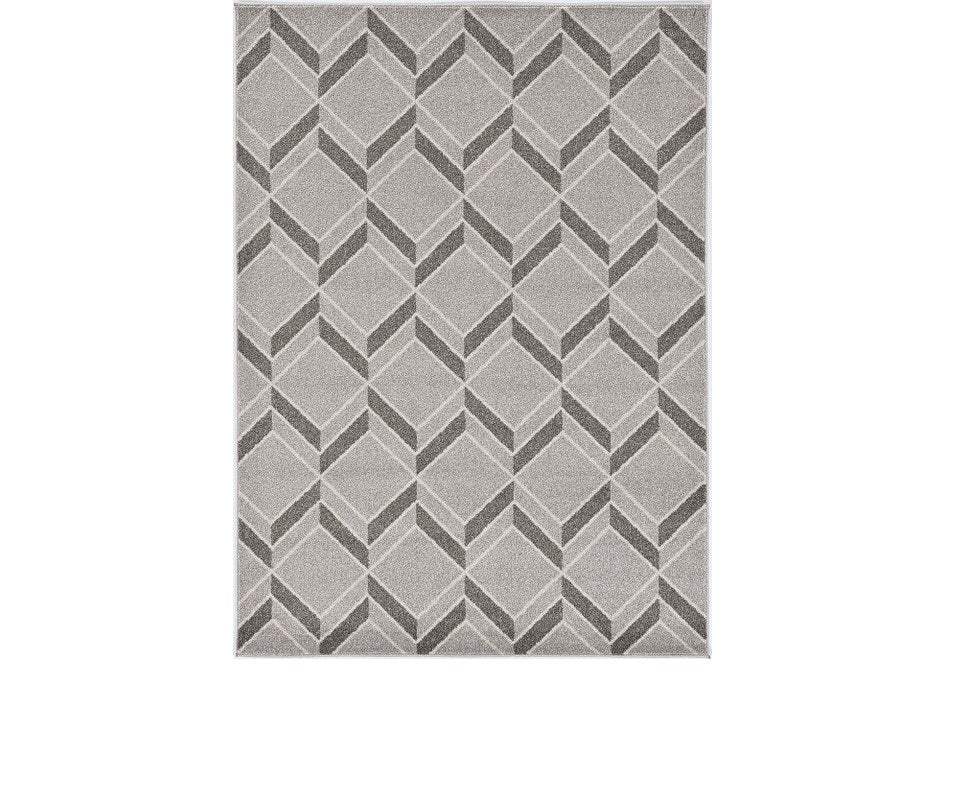 2' X 4' Green and Ivory Geometric Indoor Outdoor Area Rug - Image 2