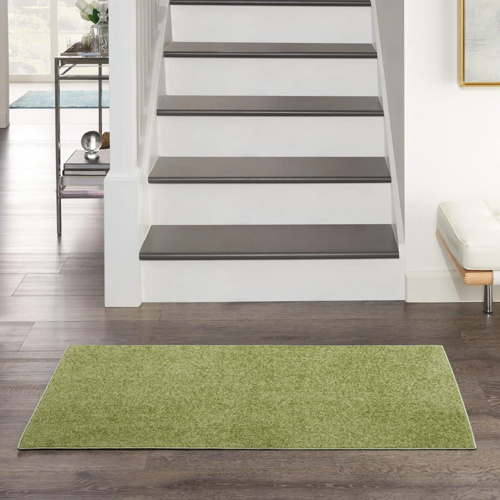 2' X 4' Green Non Skid Indoor Outdoor Runner Rug - Image 6