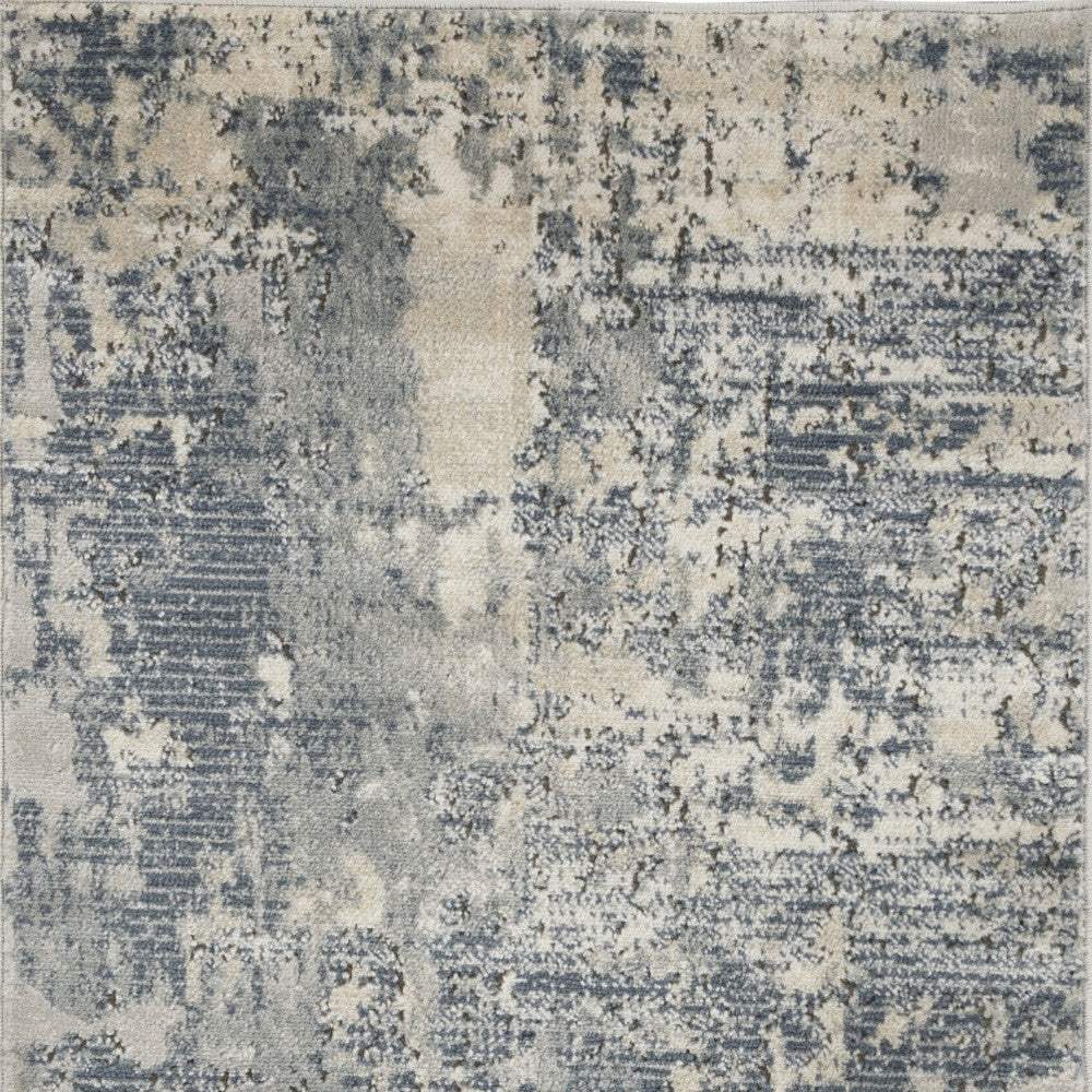2' X 4' Grey And Beige Abstract Power Loom Non Skid Area Rug - Image 2