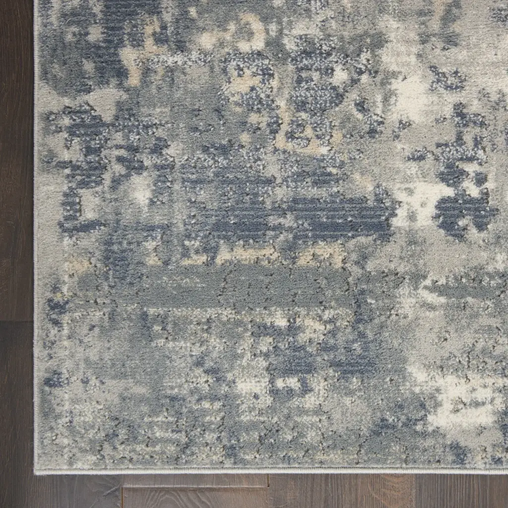 2' X 4' Grey And Beige Abstract Power Loom Non Skid Area Rug - Image 3