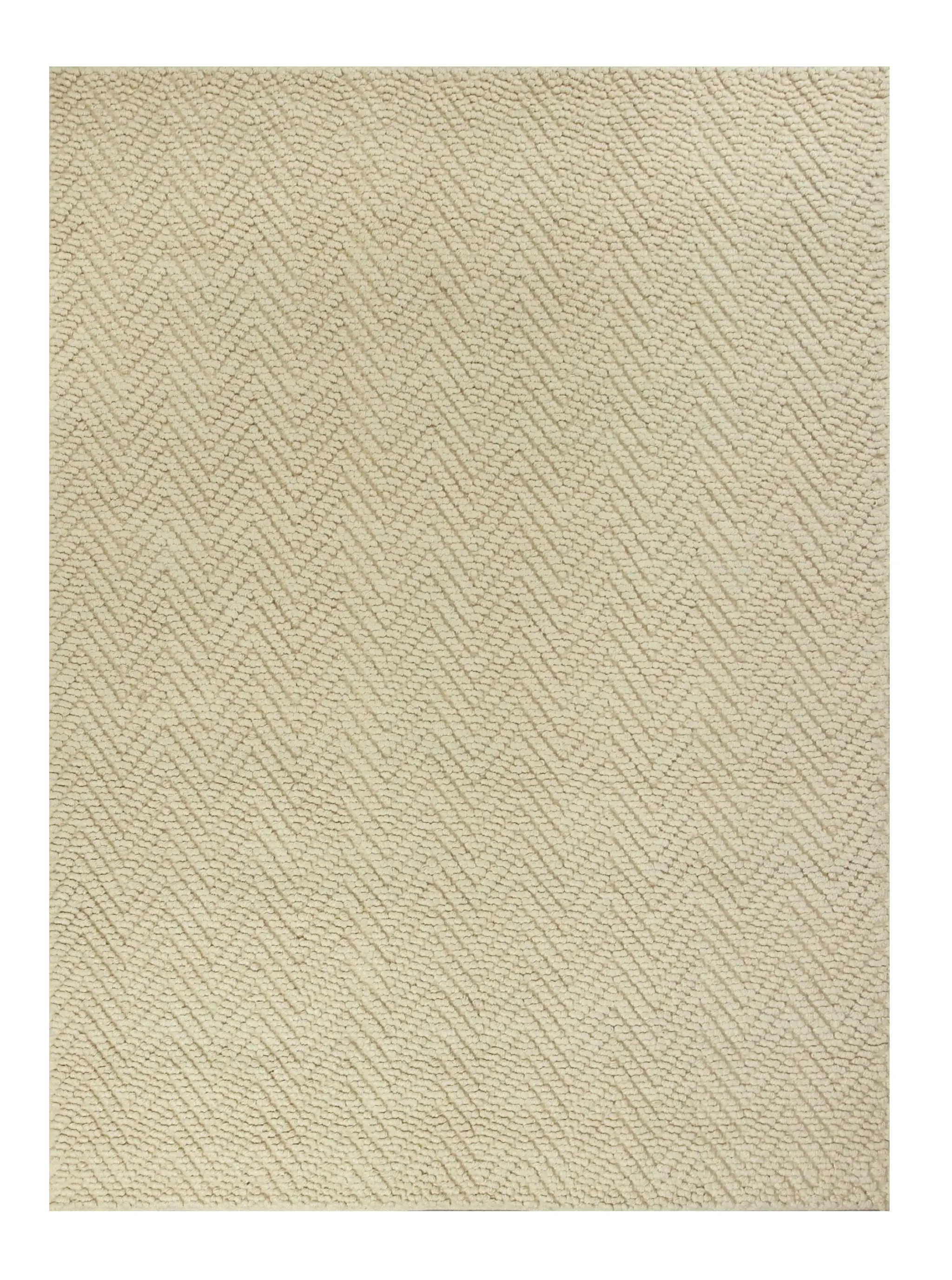 2' X 4' Ivory Chevron Hand Woven Area Rug - Image 2