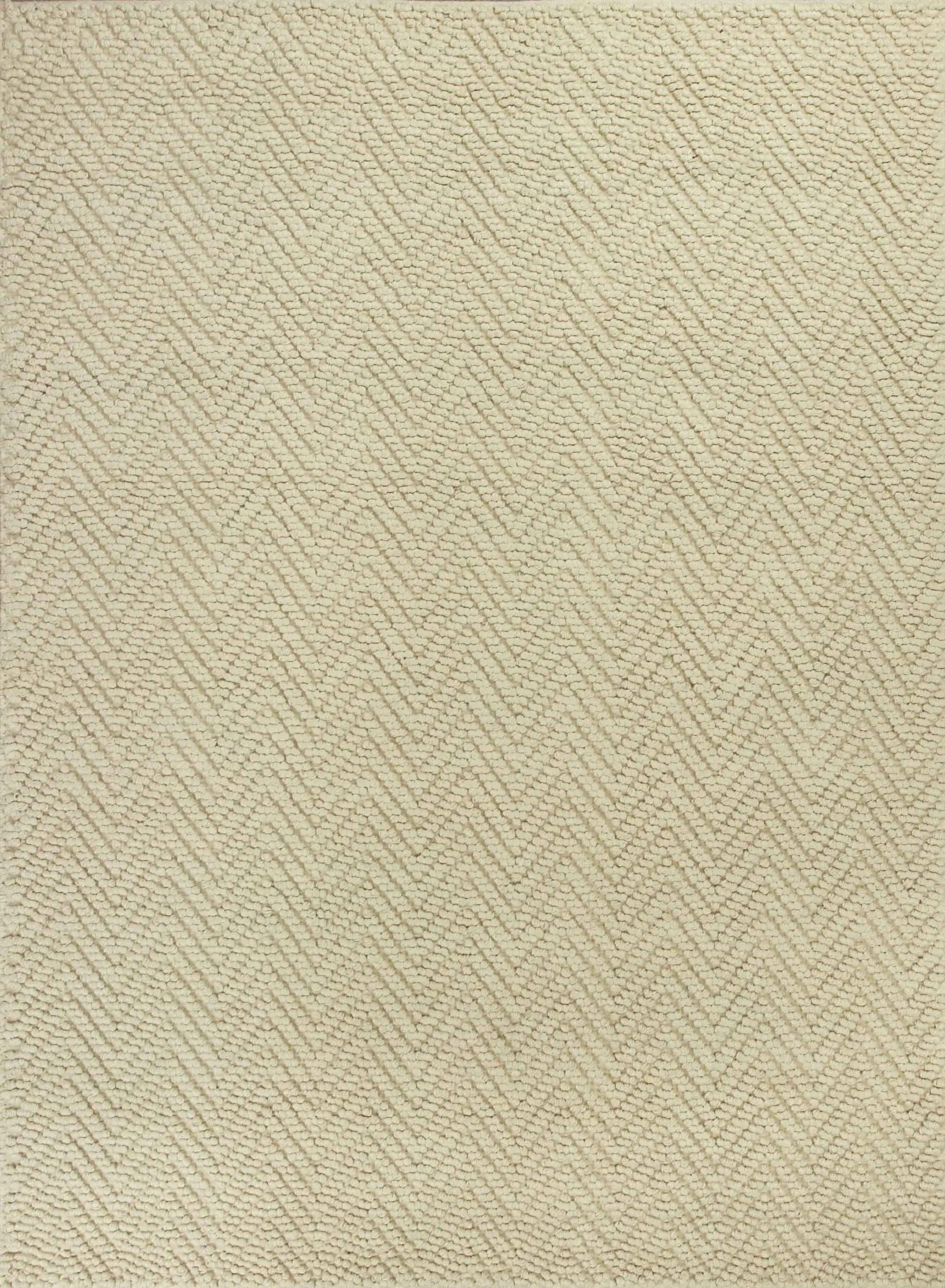 2' X 4' Ivory Chevron Hand Woven Area Rug - Image 5