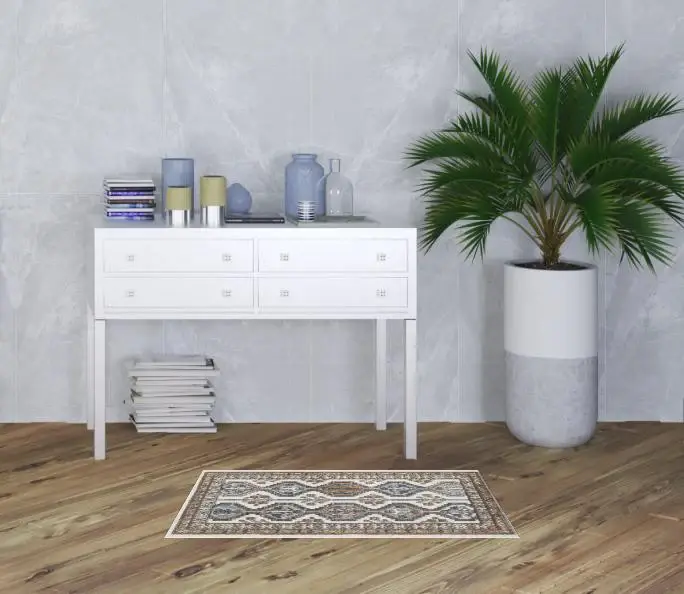 2' X 4' Ivory Southwestern Power Loom Non Skid Area Rug - Image 2