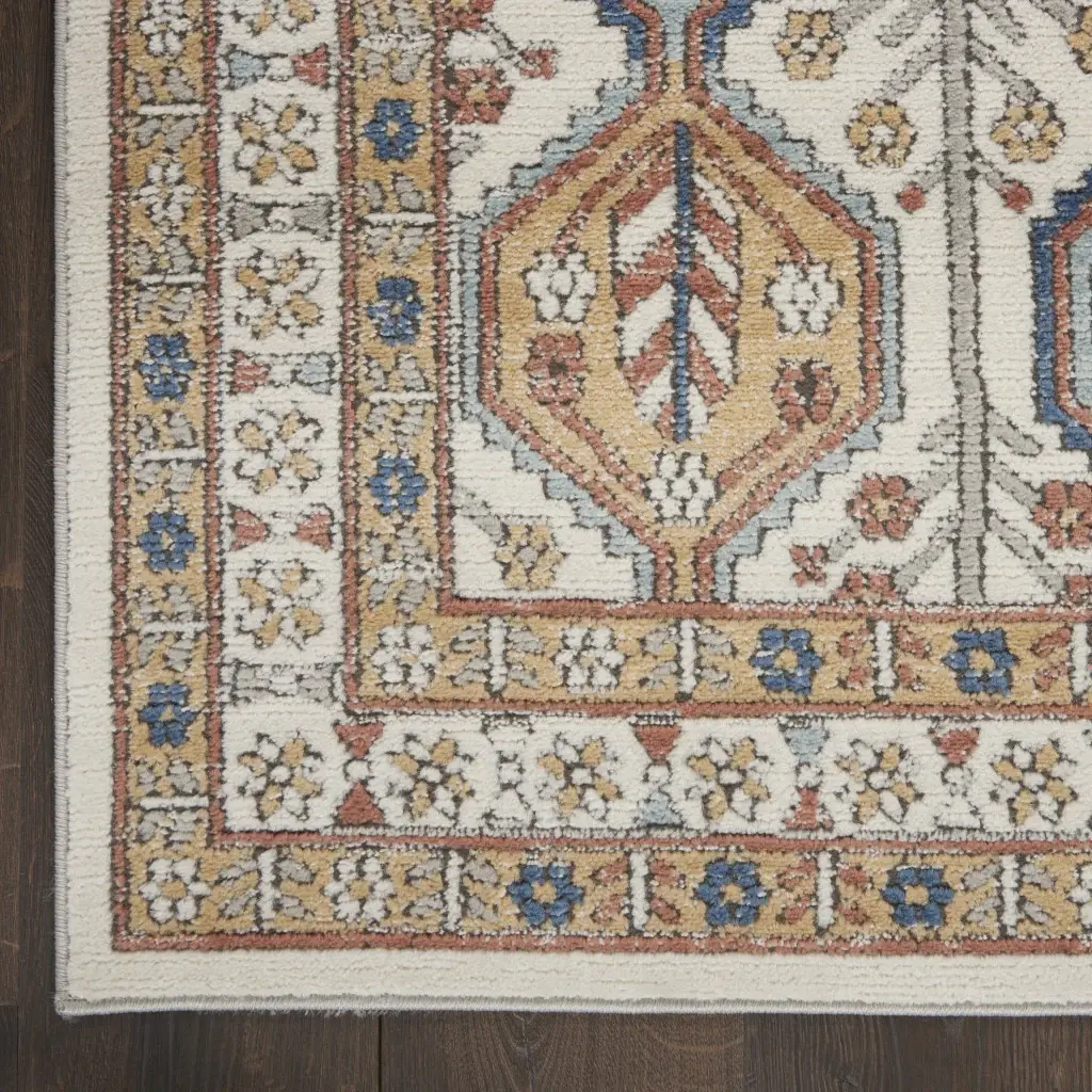 2' X 4' Ivory Southwestern Power Loom Non Skid Area Rug - Image 3