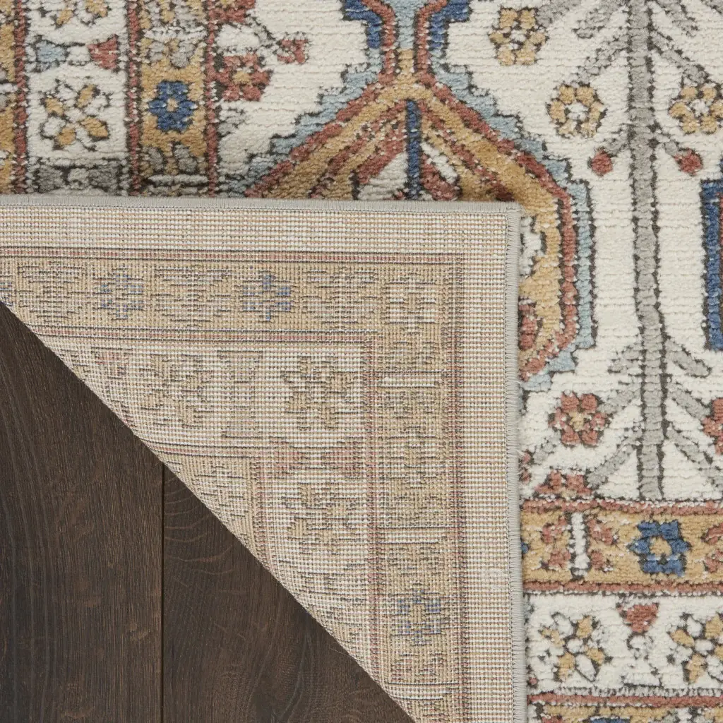 2' X 4' Ivory Southwestern Power Loom Non Skid Area Rug - Image 8