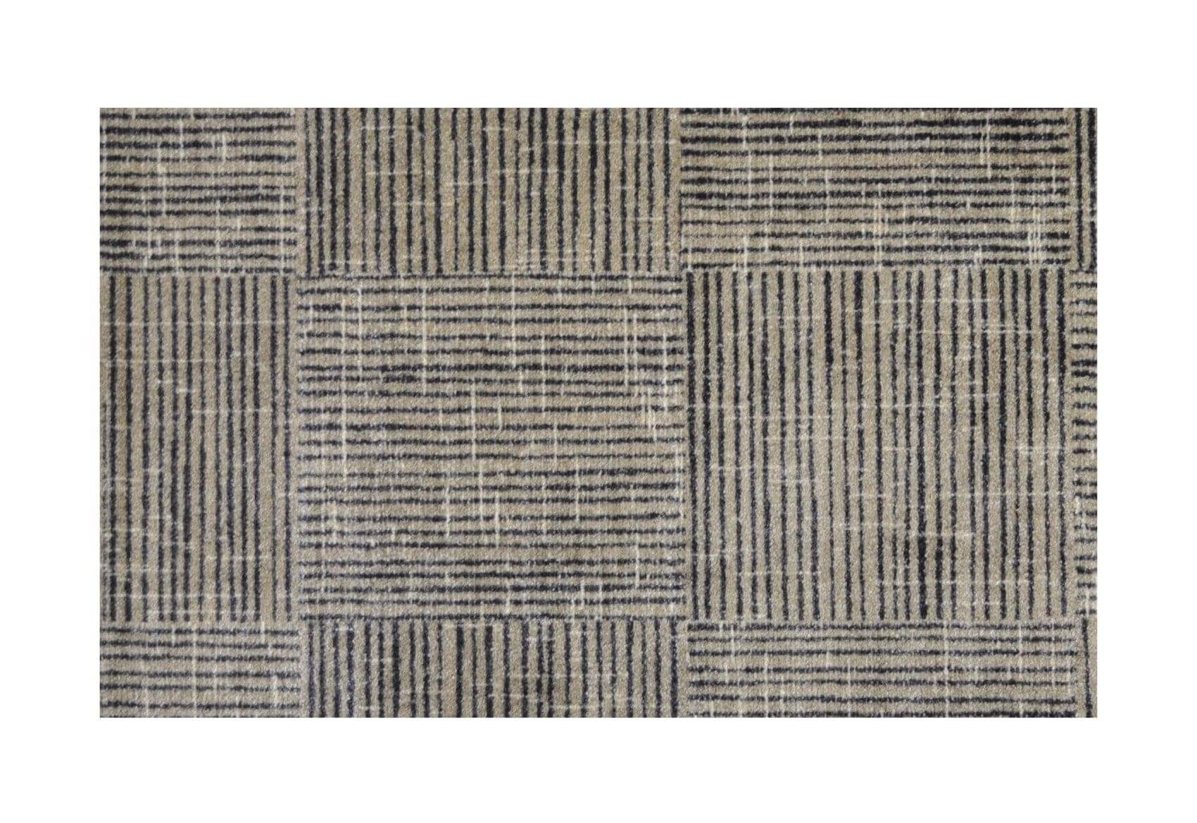 2' X 4' Modern Geo Lines in Squares Washable Floor Mat - Image 2