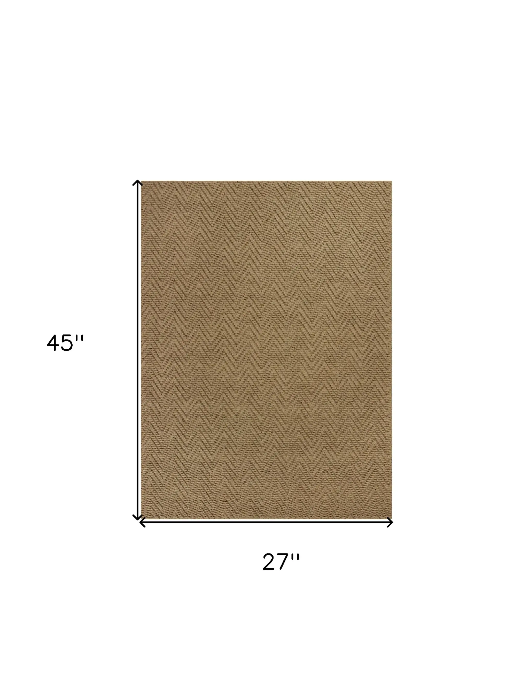 2' X 4' Natural Chevron Hand Woven Area Rug - Image 3